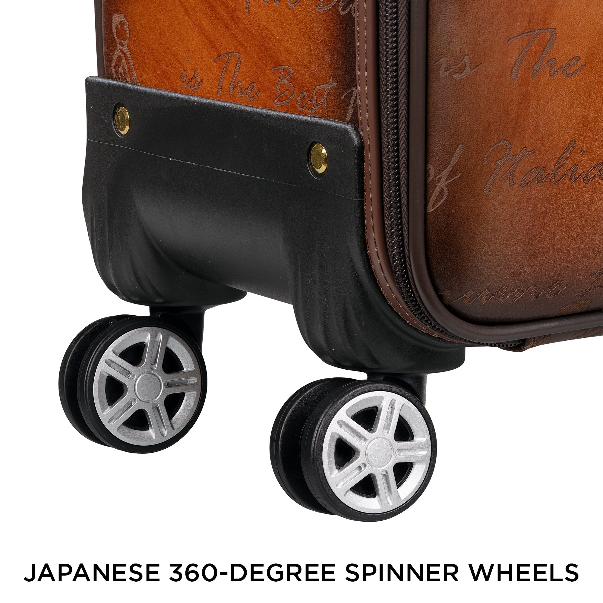 Condorium Premium Genuine Leather Travel Trolley Bag | Tan | TSA Lock | Spinner Wheels | Laptop Compartment | Handcrafted in Korea | Designed in Italy (20inch Horizontal) Leather Talks