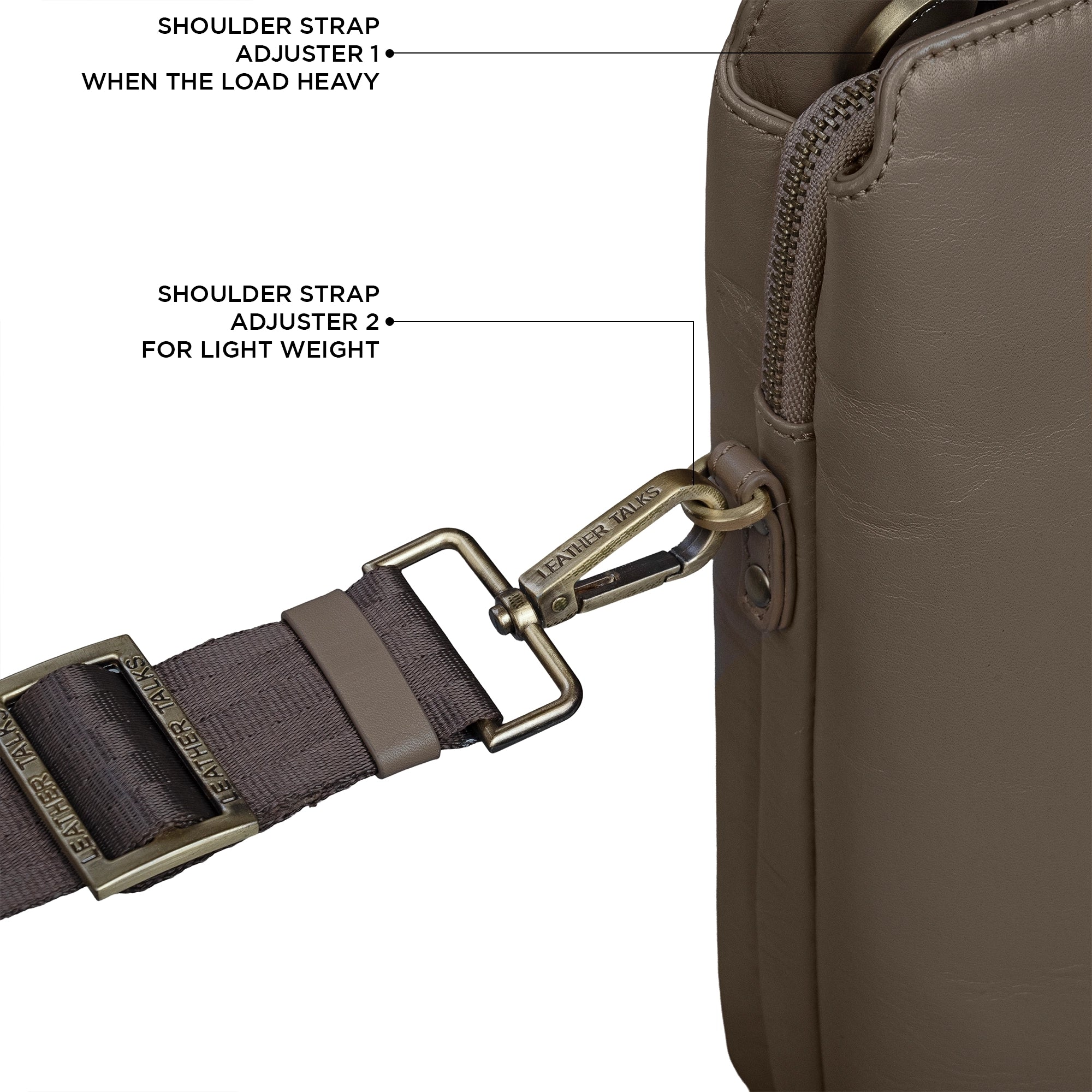 Georgia Collection | Genuine Leather Laptop / Office Bag For Men | Fits 15.5 in" Laptop | Colour: Beige