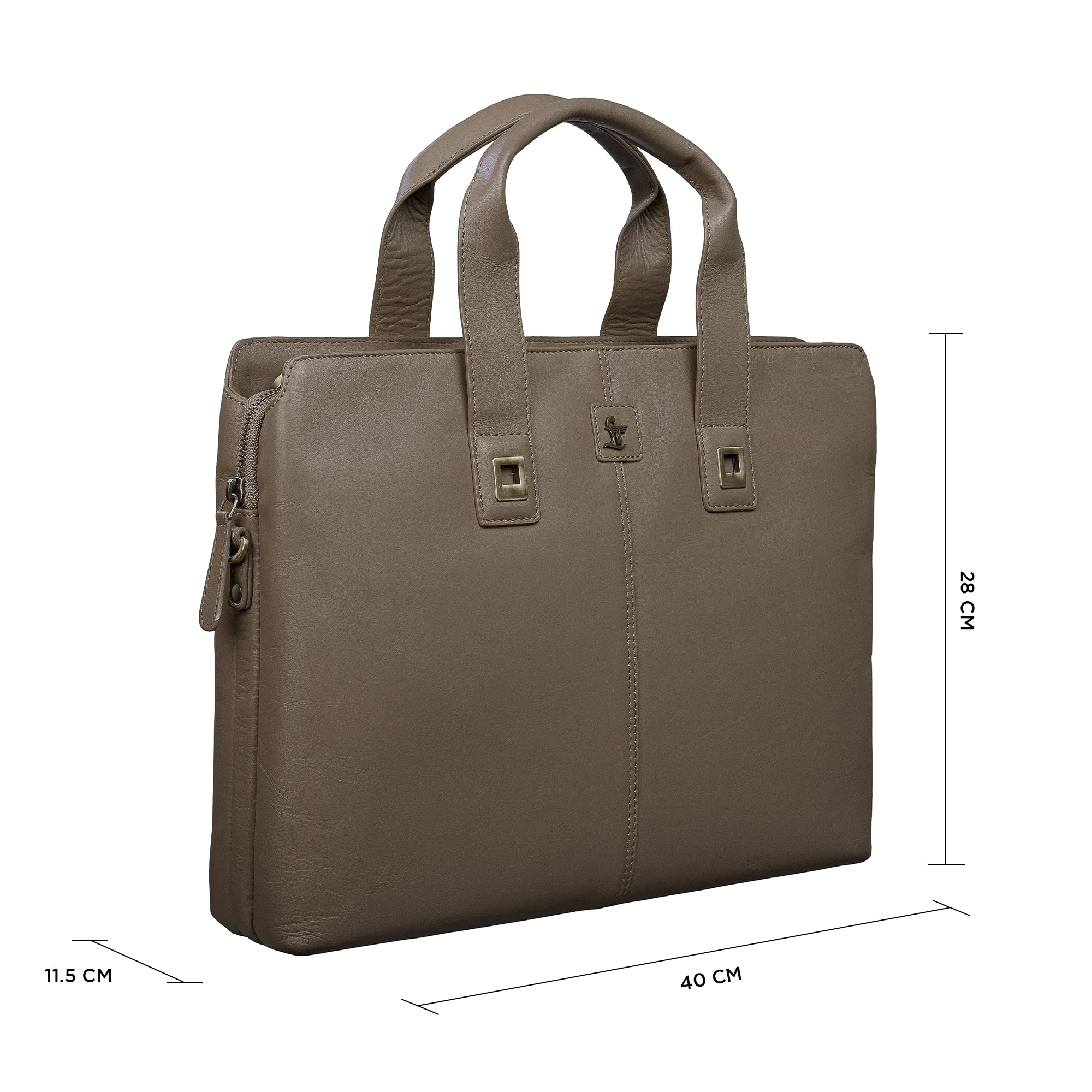 Georgia Collection | Genuine Leather Laptop / Office Bag For Men | Fits 15.5 in" Laptop | Colour: Beige