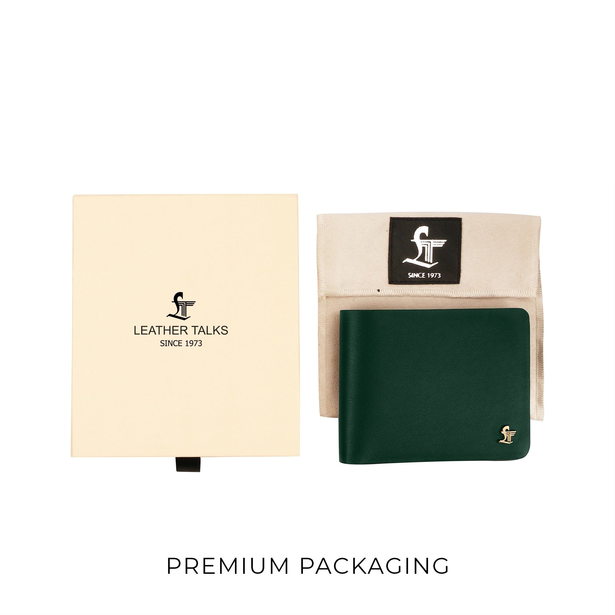 Austin Bifold Stitchless Leather Wallet | Genuine Leather | RFID Safe | Colour: Green LeatherTalks