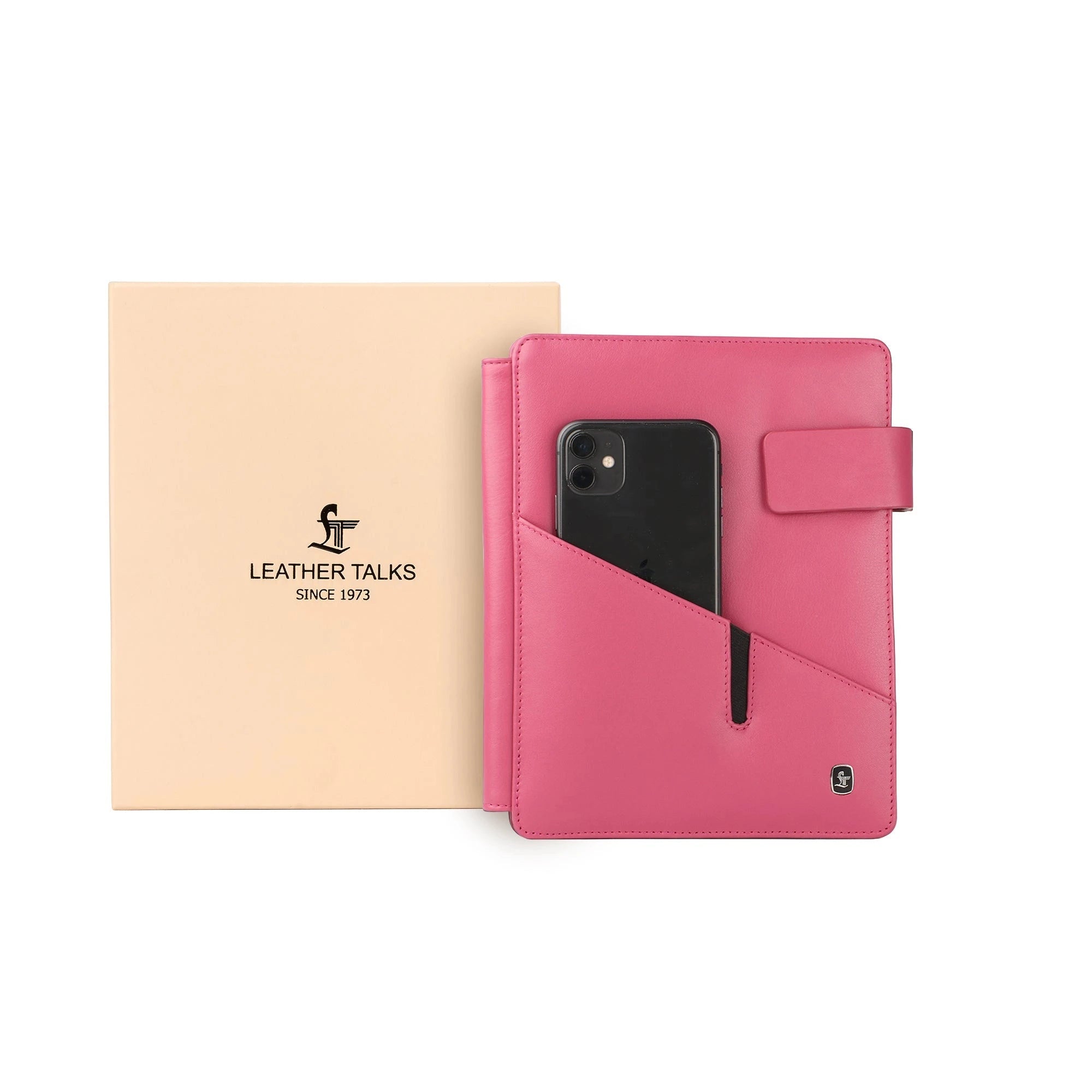 Melunge Leather Diary For Men & Women | Genuine Leather Journal / Notebook | Color: Pink Leather Talks