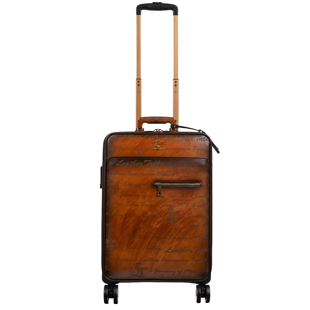 Condorium Premium Genuine Leather Travel Trolley Bag