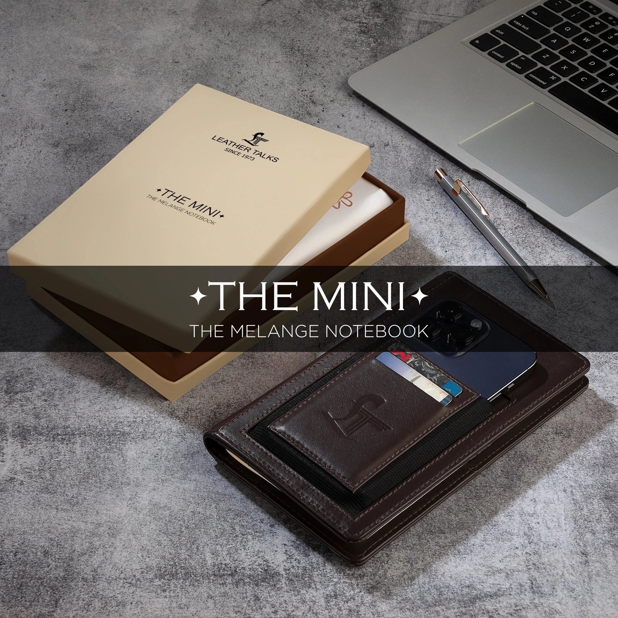 The Mini Melunge Luxury Pure Leather Notebook| Premium Leather Diary For Men & women | 100% Genuine Leather | Handmade Leather Journal - Brown Leather Talks