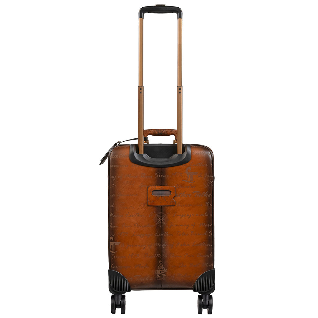 Condorium Premium Genuine Leather Travel Trolley Bag