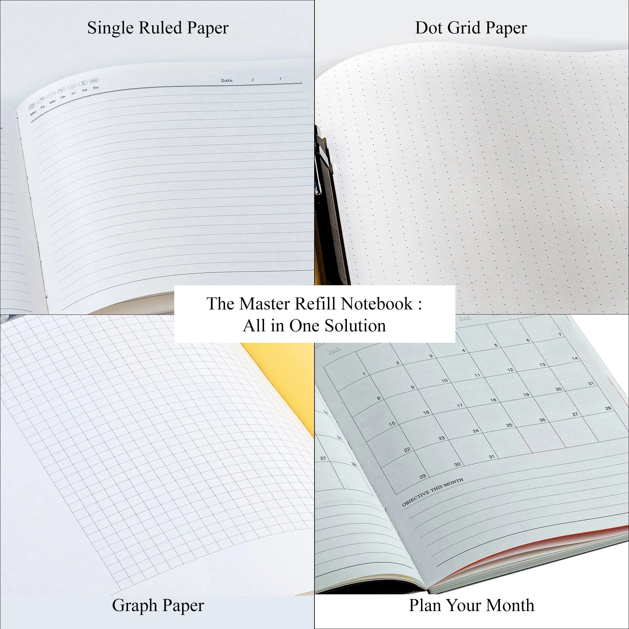 LT Smart Leather Notebook with Power Bank (5000 mAh) | Diary with Power Bank | Color: Italian VT Stripe Grey LeatherTalks