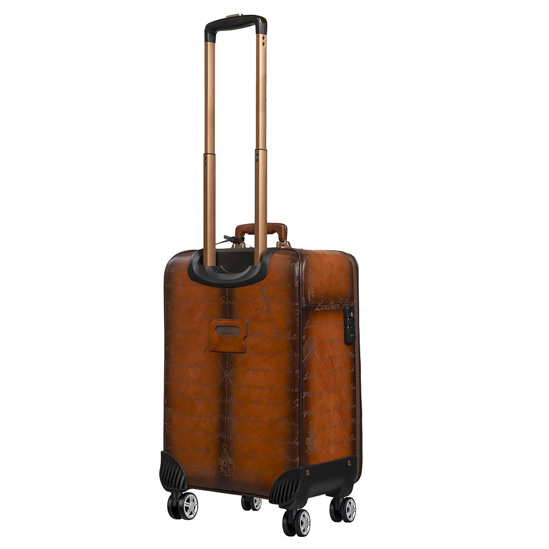 Condorium Premium Genuine Leather Travel Trolley Bag