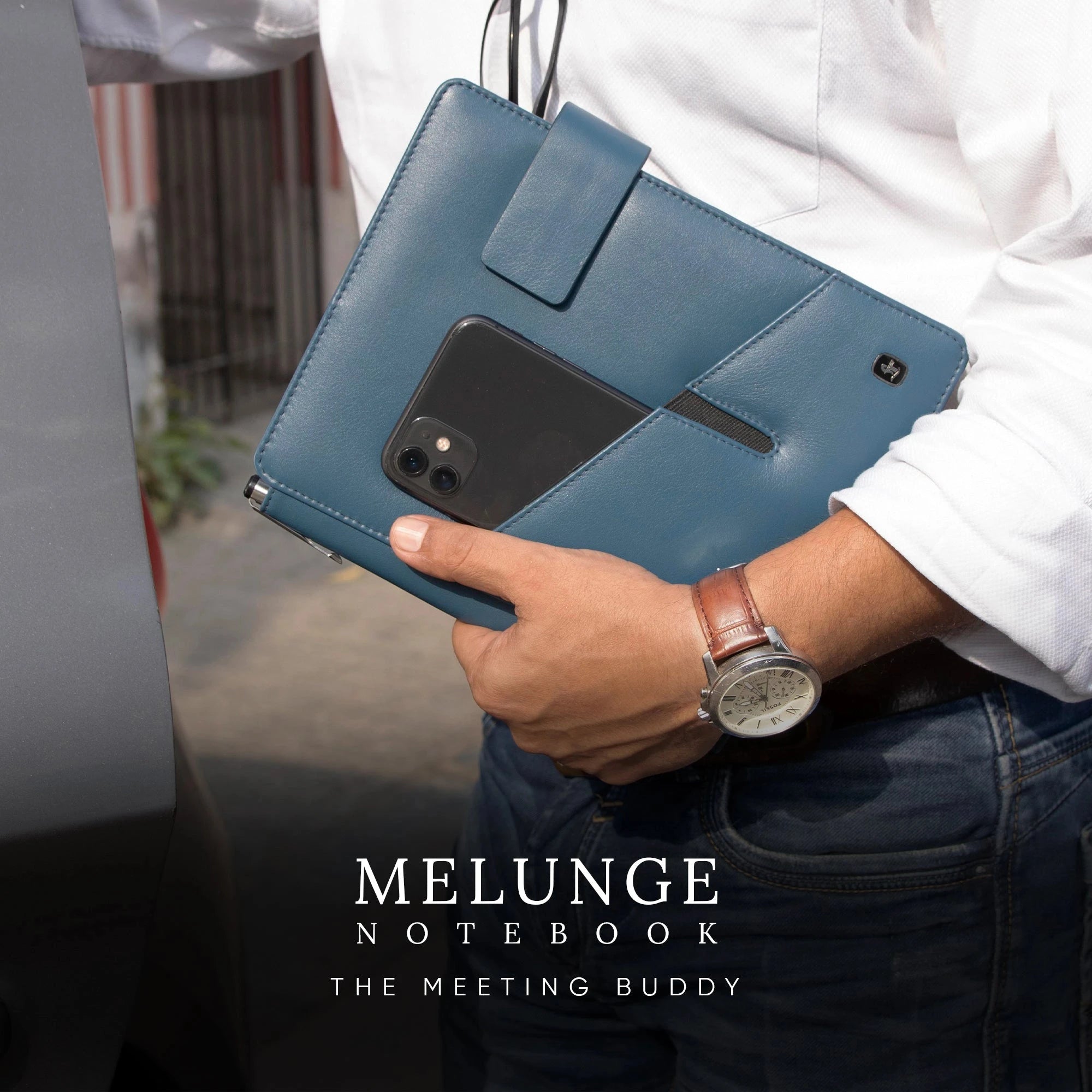 Melunge Leather Diary For Men & Women | Genuine Leather Handmade Journal / Notebook - Blue Leather Talks