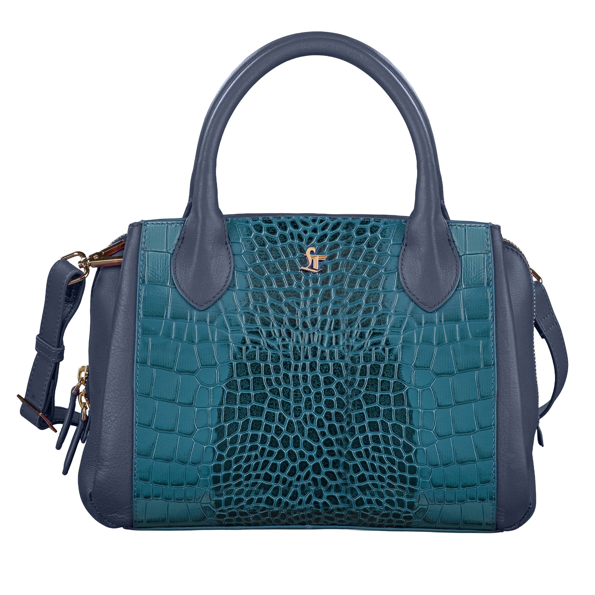 Clara Jr. Leather Teal Blue Handbag for Women