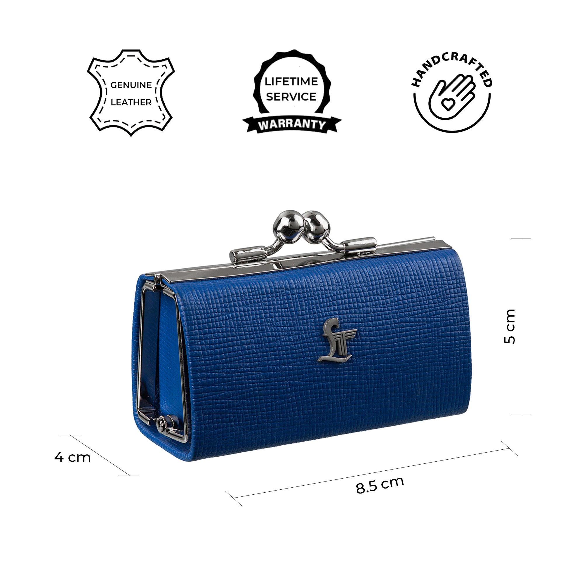 Elegant genuine leather coin purse, ideal for storing small essentials with sophistication