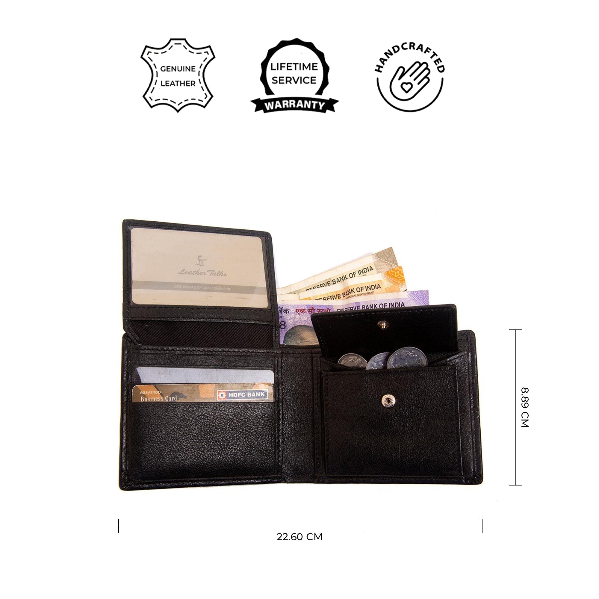 Great Dane | Genuine Leather | Leather Wallet for Men | Color: Black Leather Talks