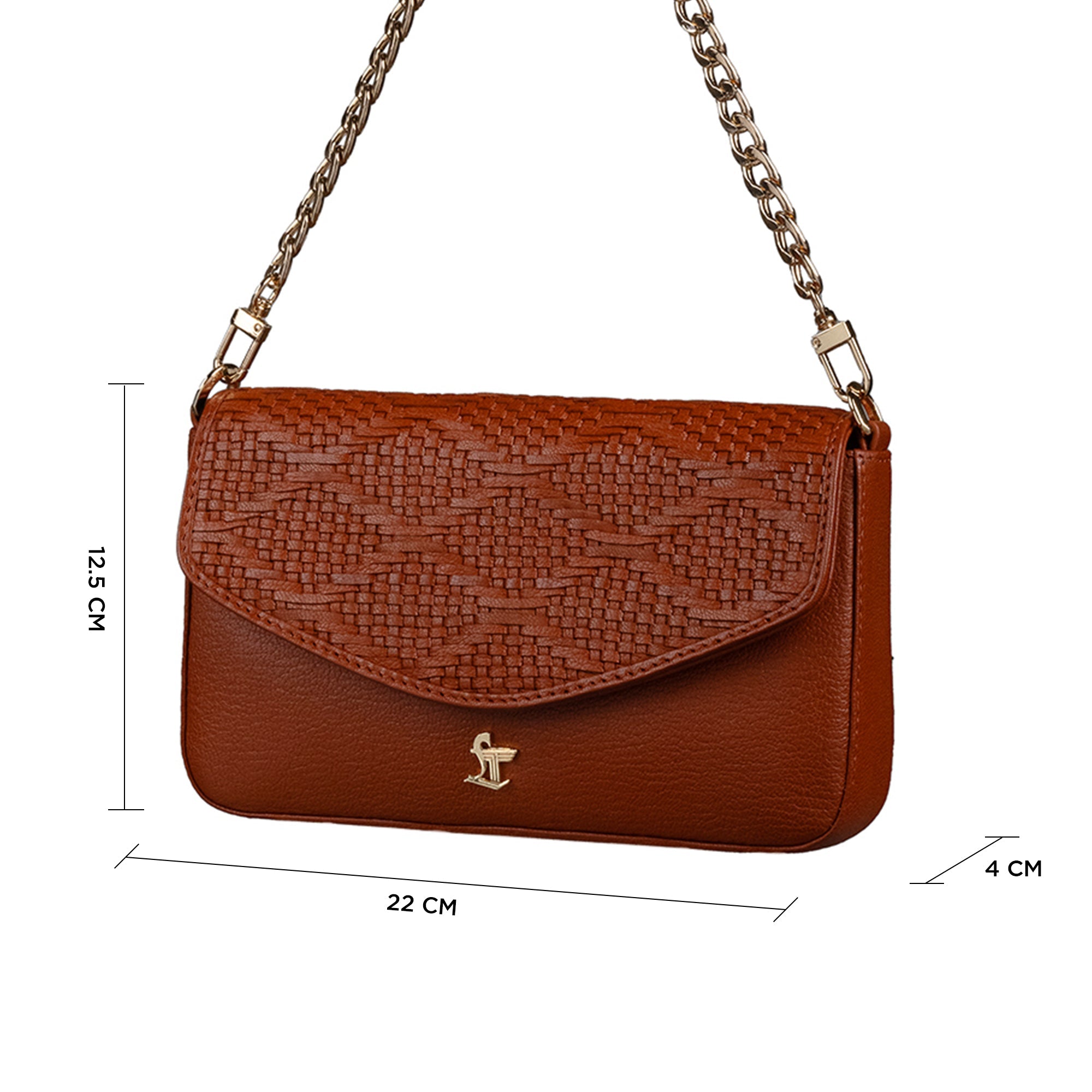 Genuine Leather Sling Bag for Women | Hand-Woven Crossbody Bag | Two Looks in One | Luxury Mini Shoulder Bag for Evening & Casual Wear | Color: Orange Leather Talks
