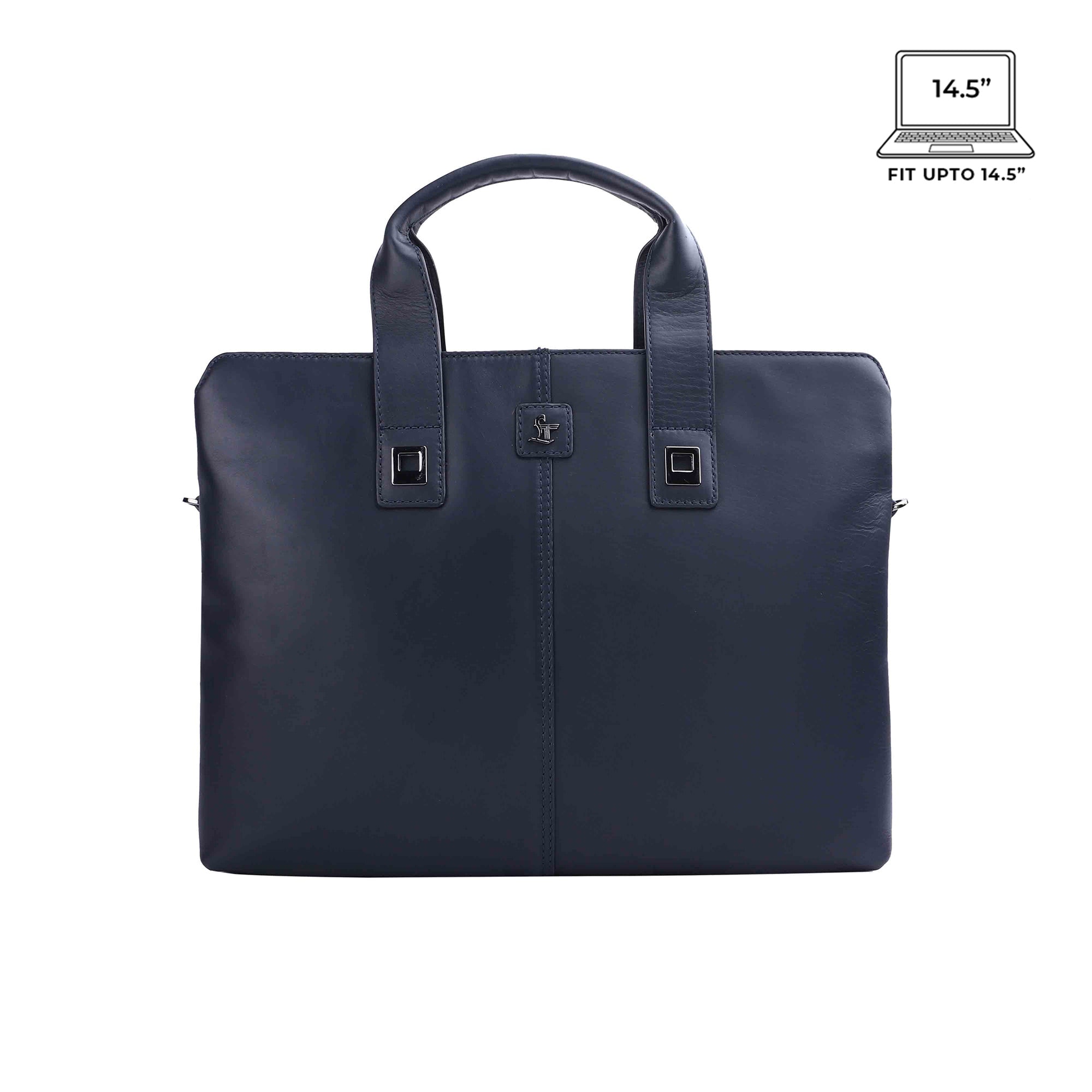 Georgia Collection | Genuine Leather Laptop / Folio Bag For Men | Office Bag | Color: Navy Blue Leather Talks
