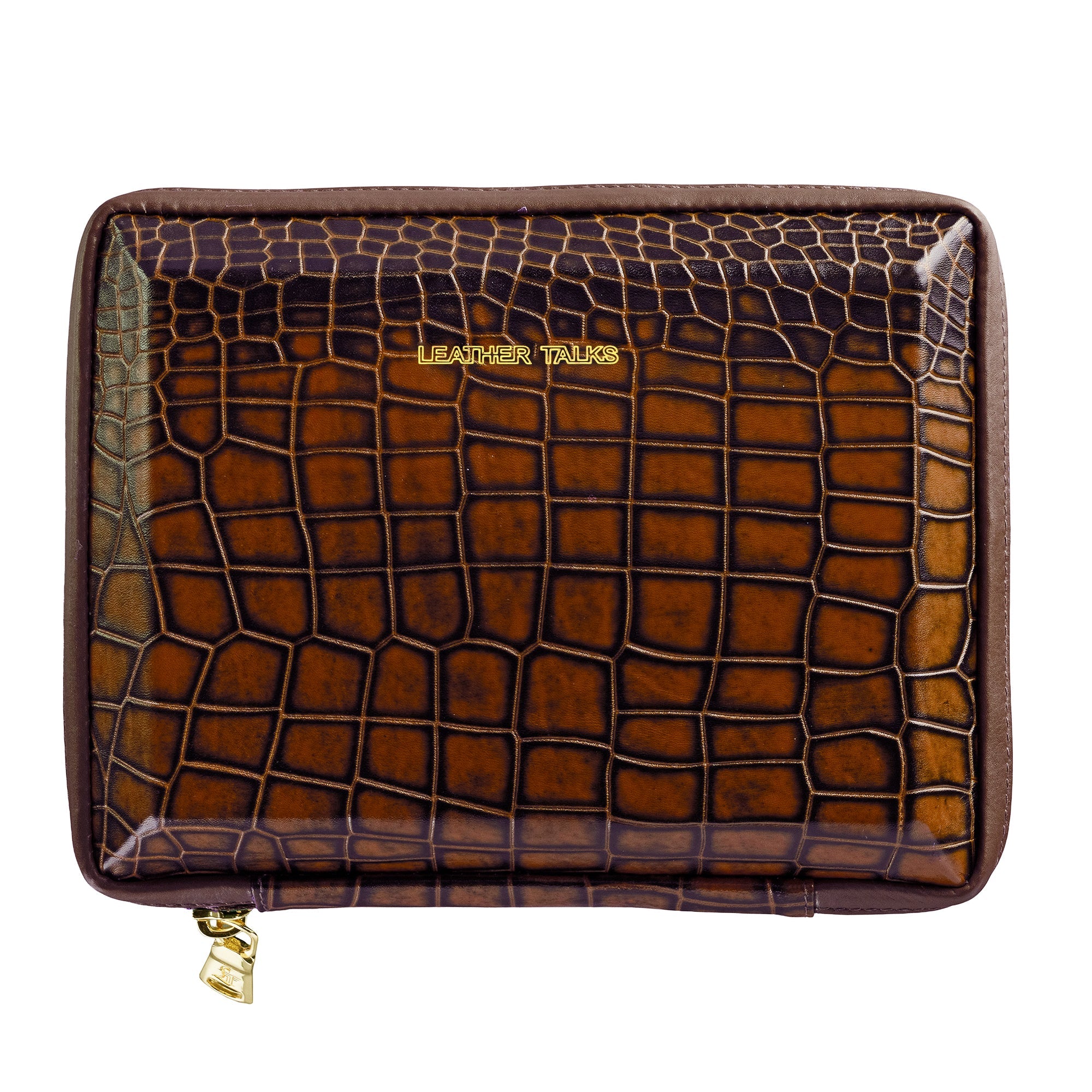 Harbinger Tech Kit - Genuine Leather Tech Organizer Case | Travel Cable Storage Bag | Luxury Electronic Accessories Pouch for Chargers, Wires & Gadgets | Color: Tan Leather Talks