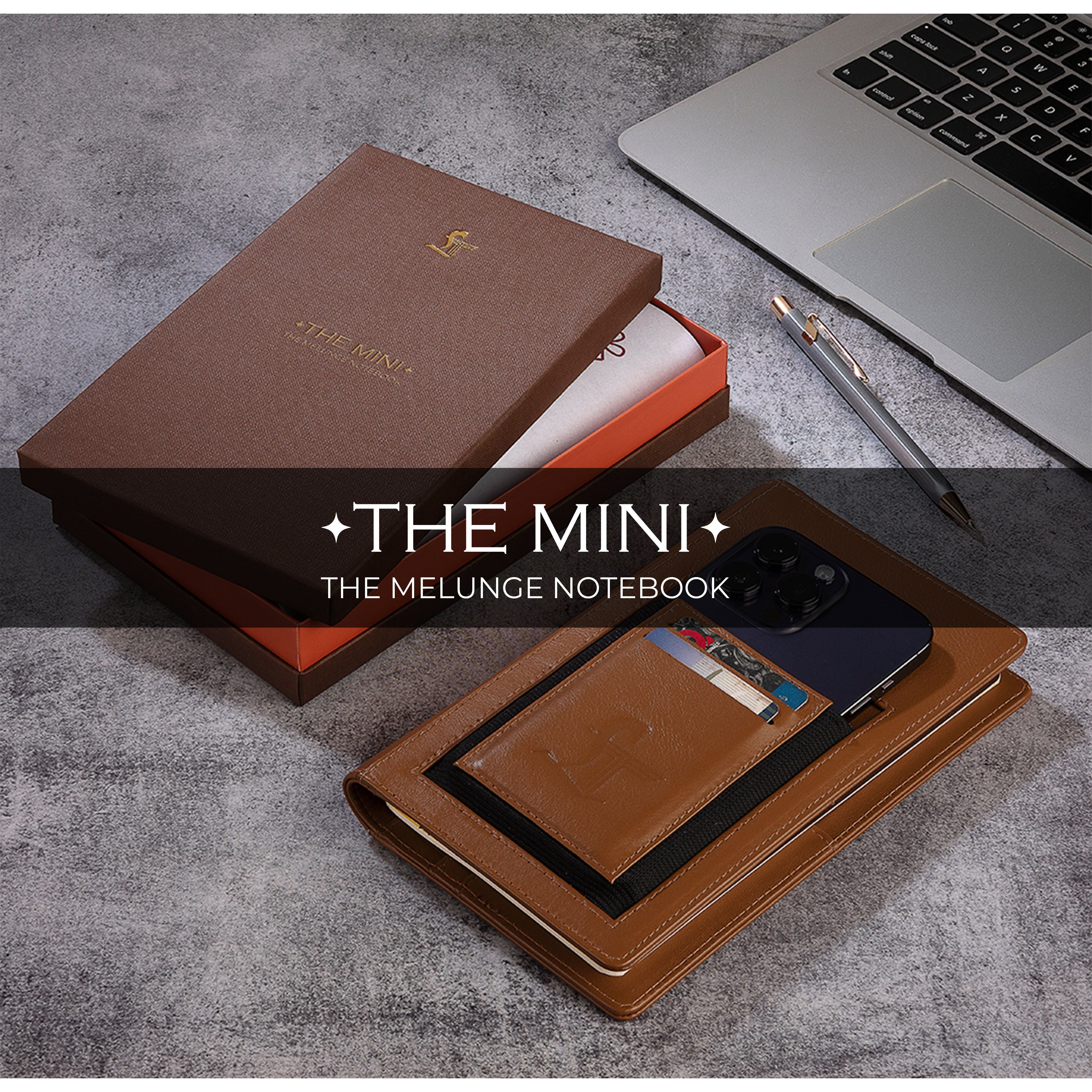 The Mini Melunge Luxury Pure Leather Notebook| Premium Leather Diary For Men & women | 100% Genuine Leather | Handmade Leather Journal - Tan Leather Talks