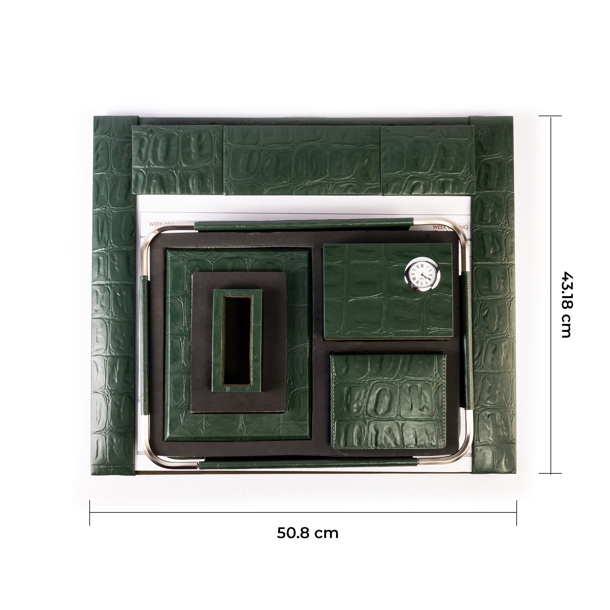 Leather desktop organizer for office