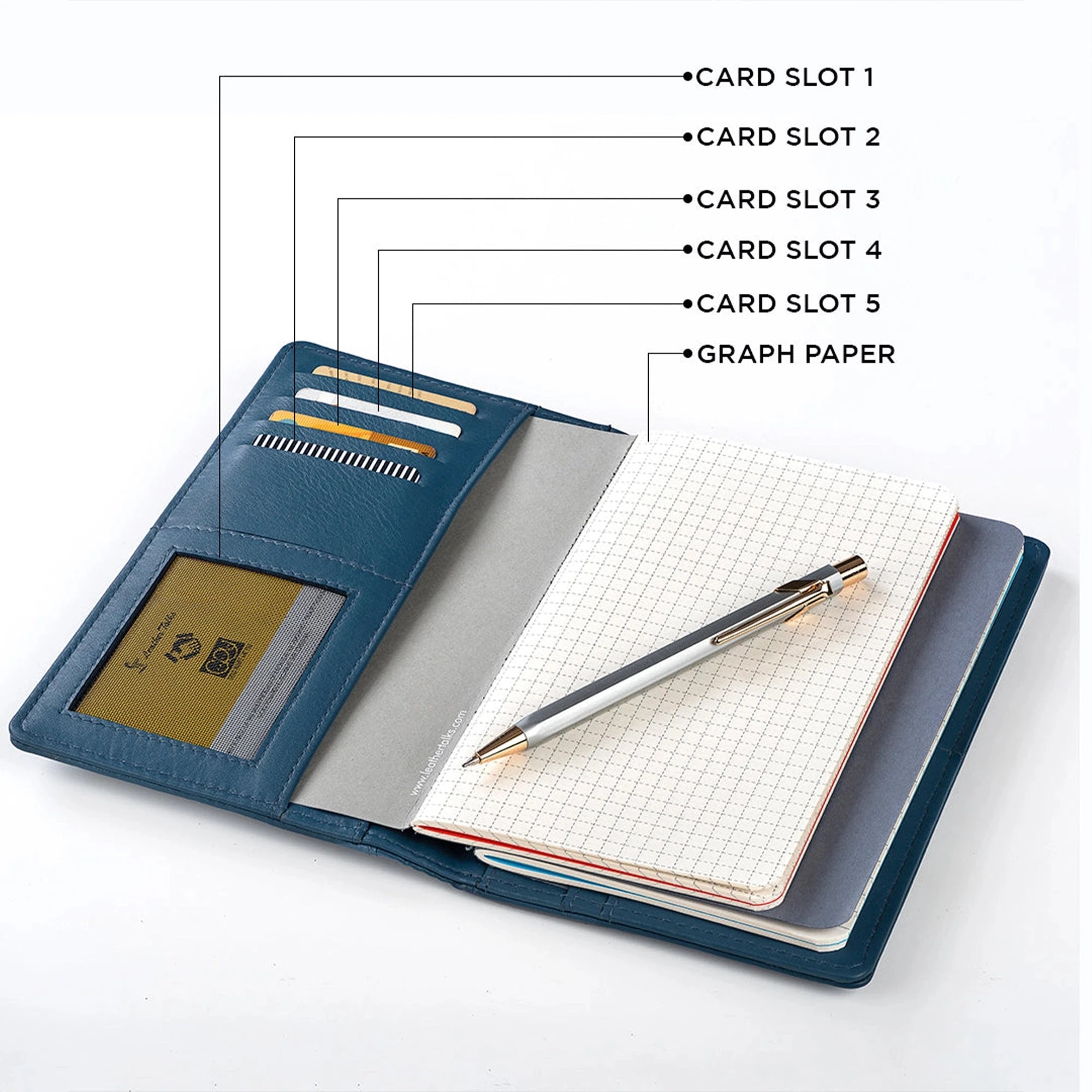 The Mini Melunge Luxury Pure Leather Notebook | Premium Leather Diary For Men & women | 100% Genuine Leather | Handmade Leather Journal - Blue Leather Talks