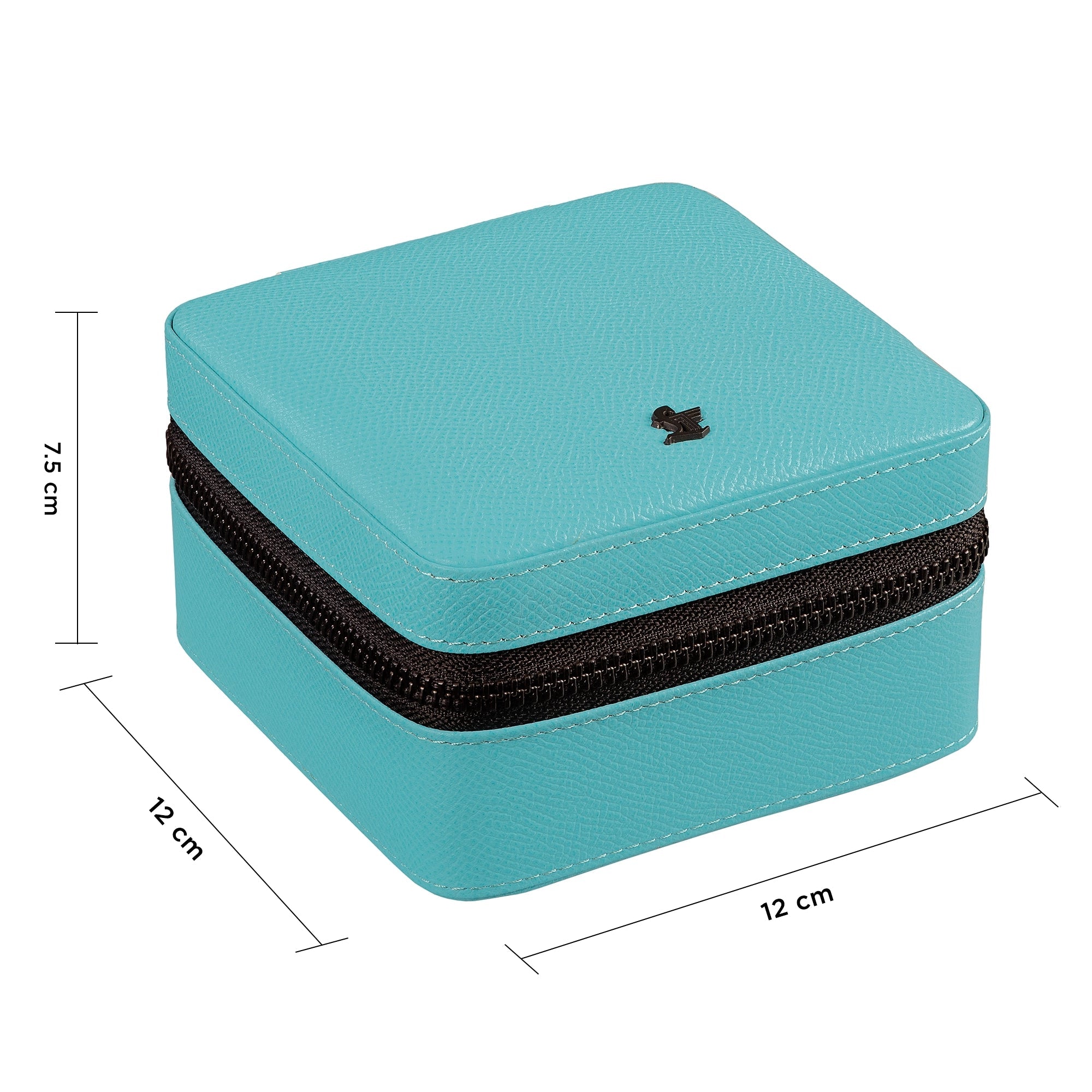 The Light blue Verona Jewellery Box Jr. | Premium Travel-Friendly Jewellery Case with Zip Closure | Elegant Gifting Organizer Leather Talks