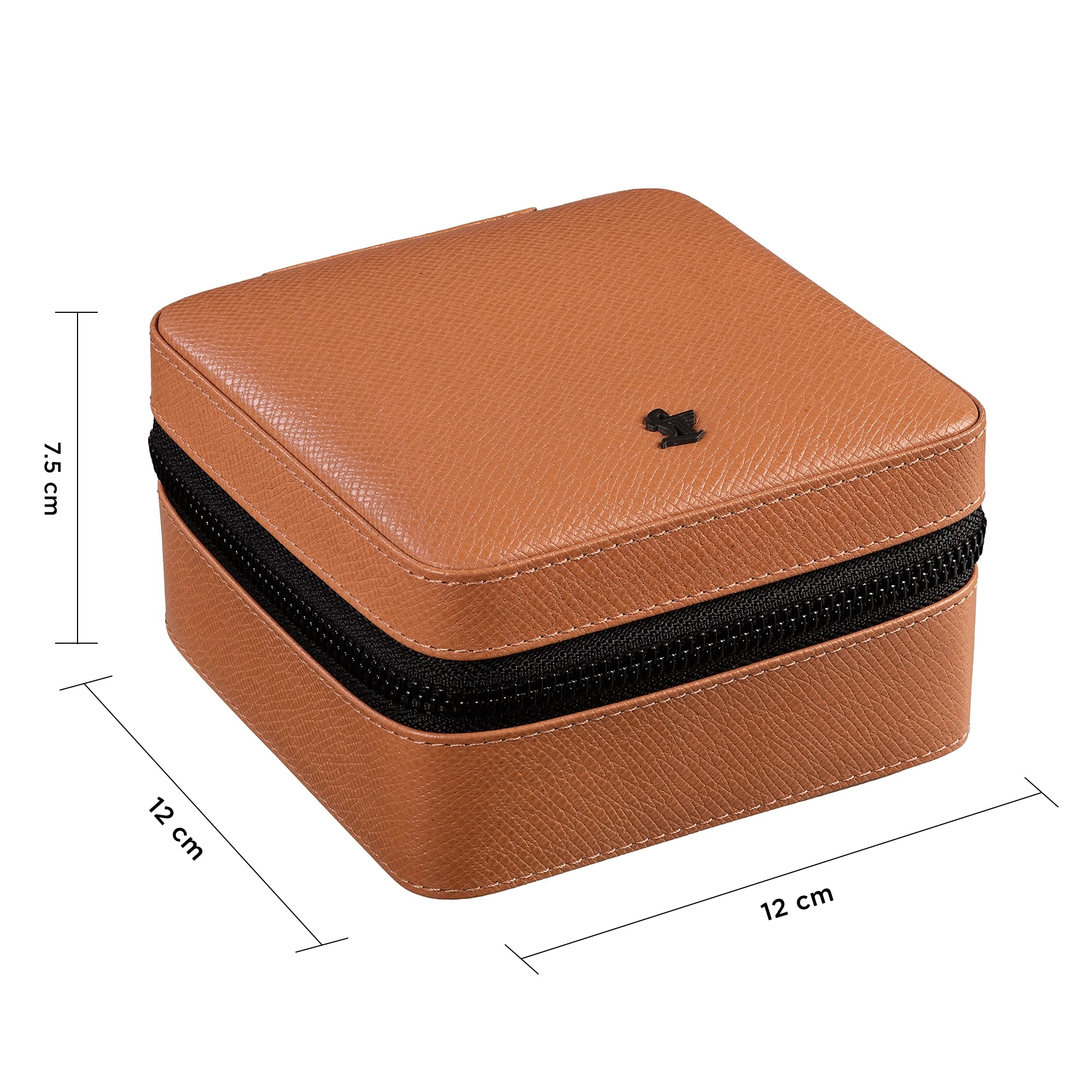 The Tan Verona Jewellery Box Jr. | Premium Travel-Friendly Jewellery Case with Zip Closure | Elegant Gifting Organizer Leather Talks