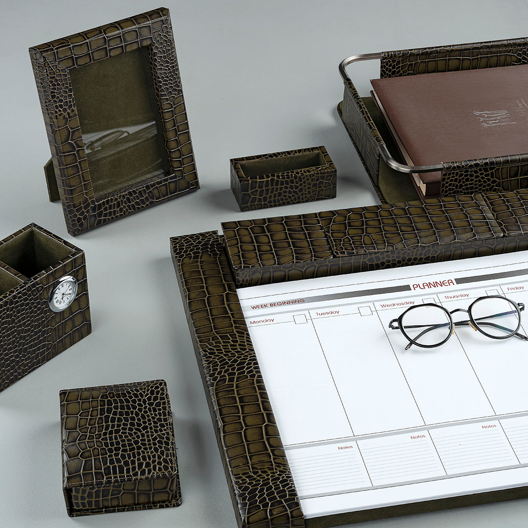 Deepcut olive green color with croco pattern