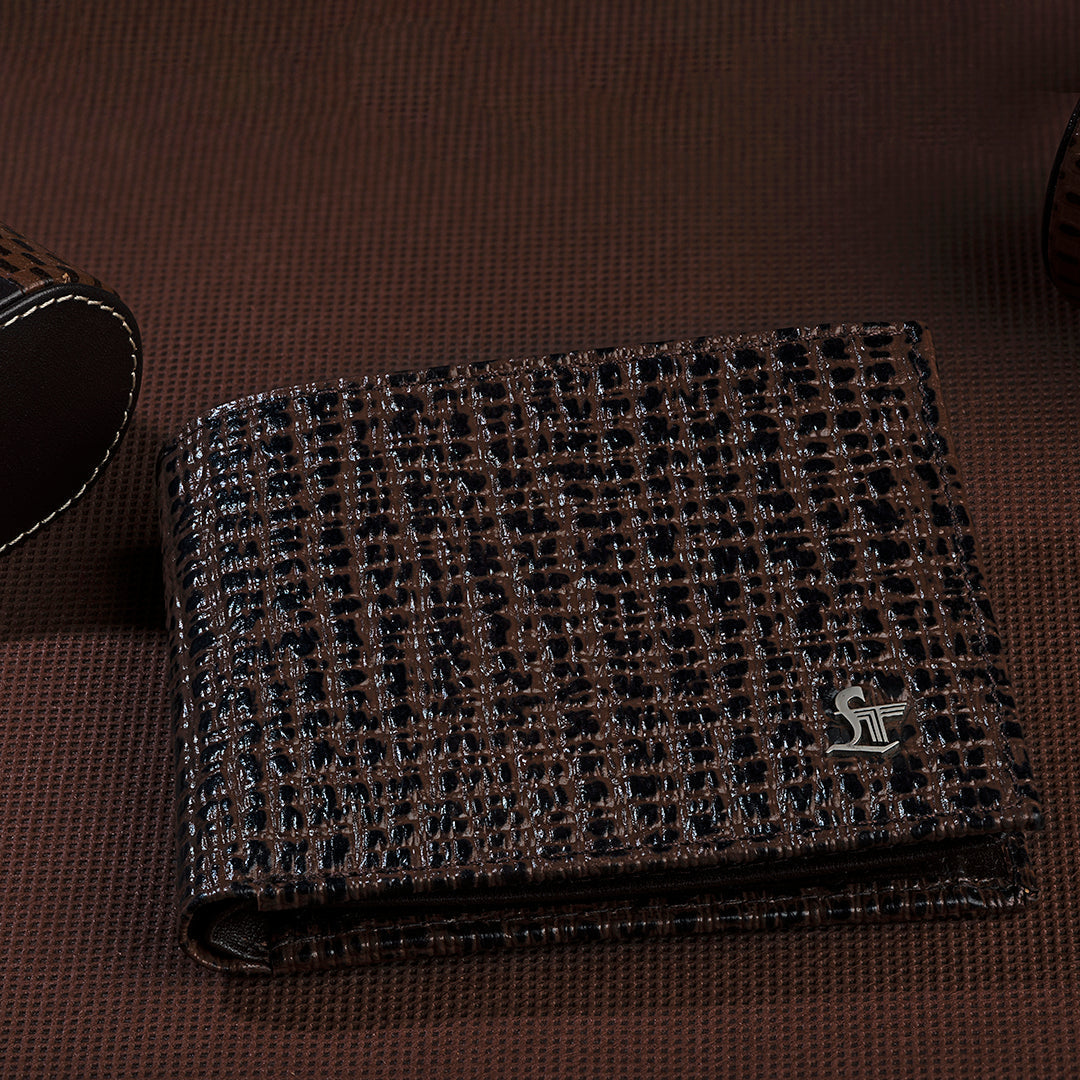 Fab IV Men's Leather Wallet | Genuine Leather Wallet for Men | Color: Criss Cross Brown LeatherTalks