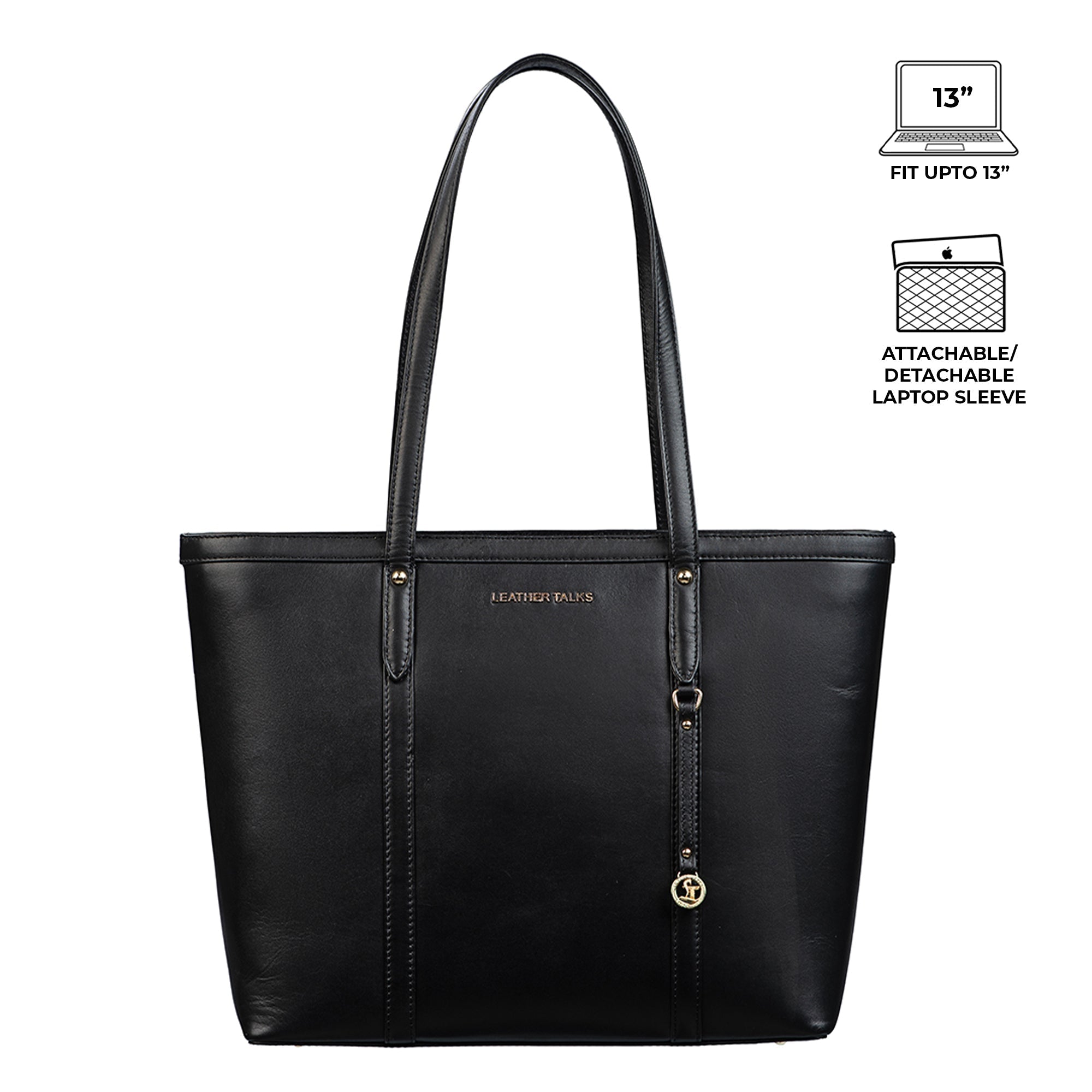 Elegant Tote Bag For Woman | 100% Genuine Leather | Ideal For Office & Travel | Color: Black, Brown, Green & Blue Leather Talks
