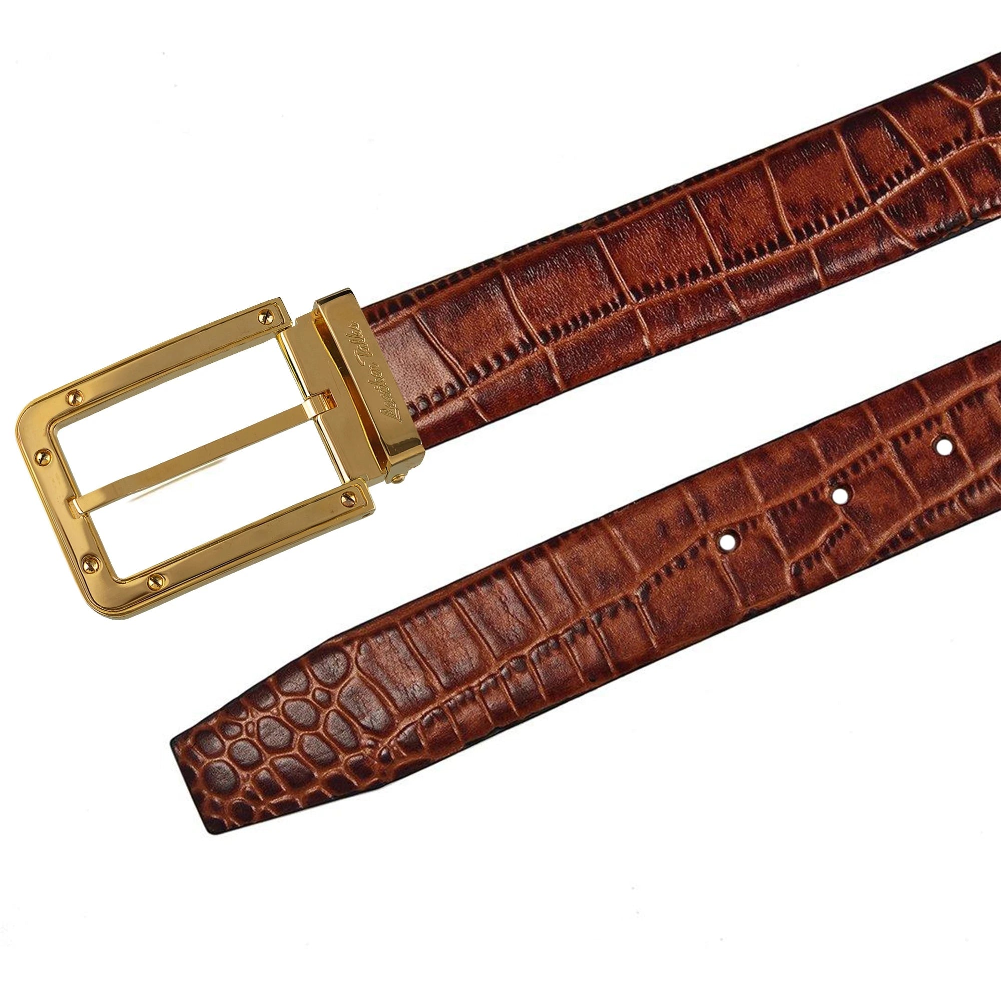 Premium Italian Croco Tan Belt Leather Talks