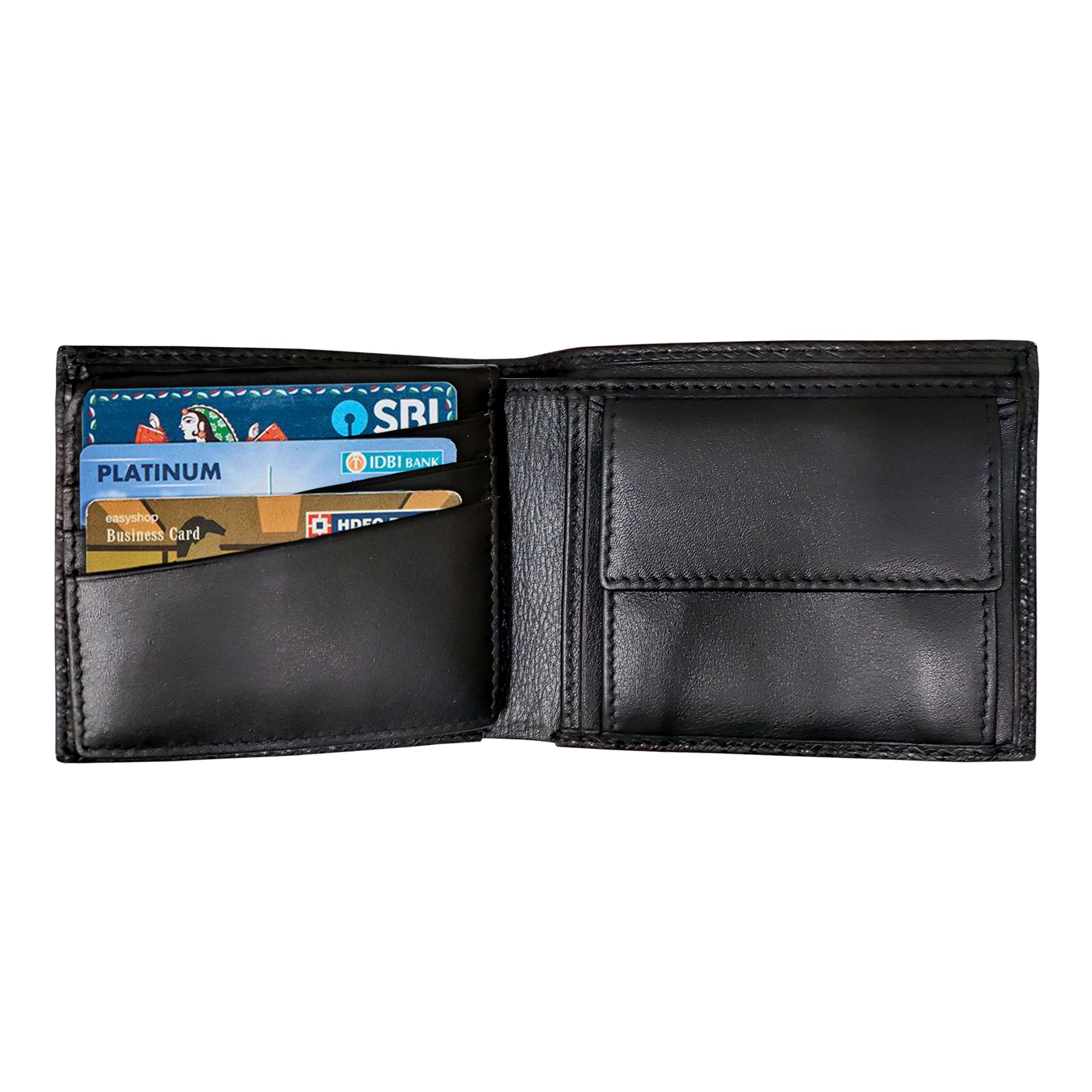Italian Small Print Weave | Pure Leather | Original Leather Wallet for Men | Color: Black Leather Talks