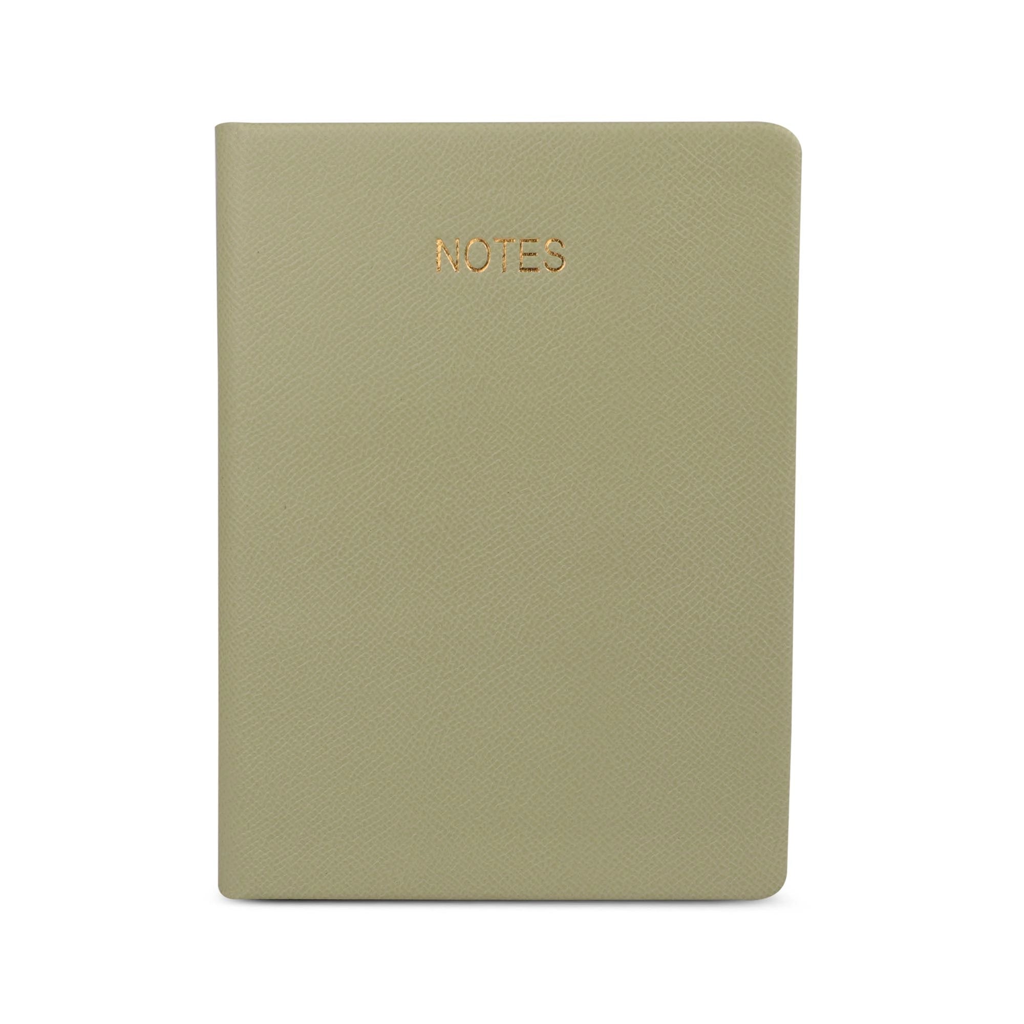 Luxury genuine leather notebook with gold embossed NOTES text