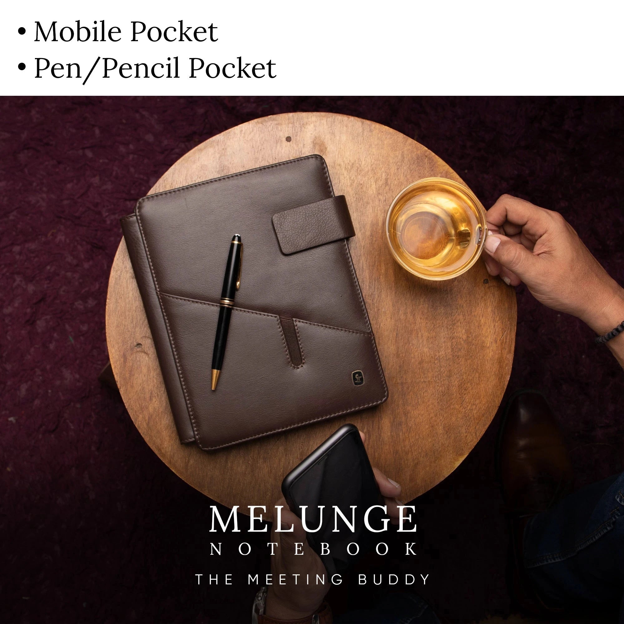 Corporate New Year Gift | Melunge Leather Diary For Men & Women | Genuine Leather Journal/Notebook | Color: Brown Leather Talks