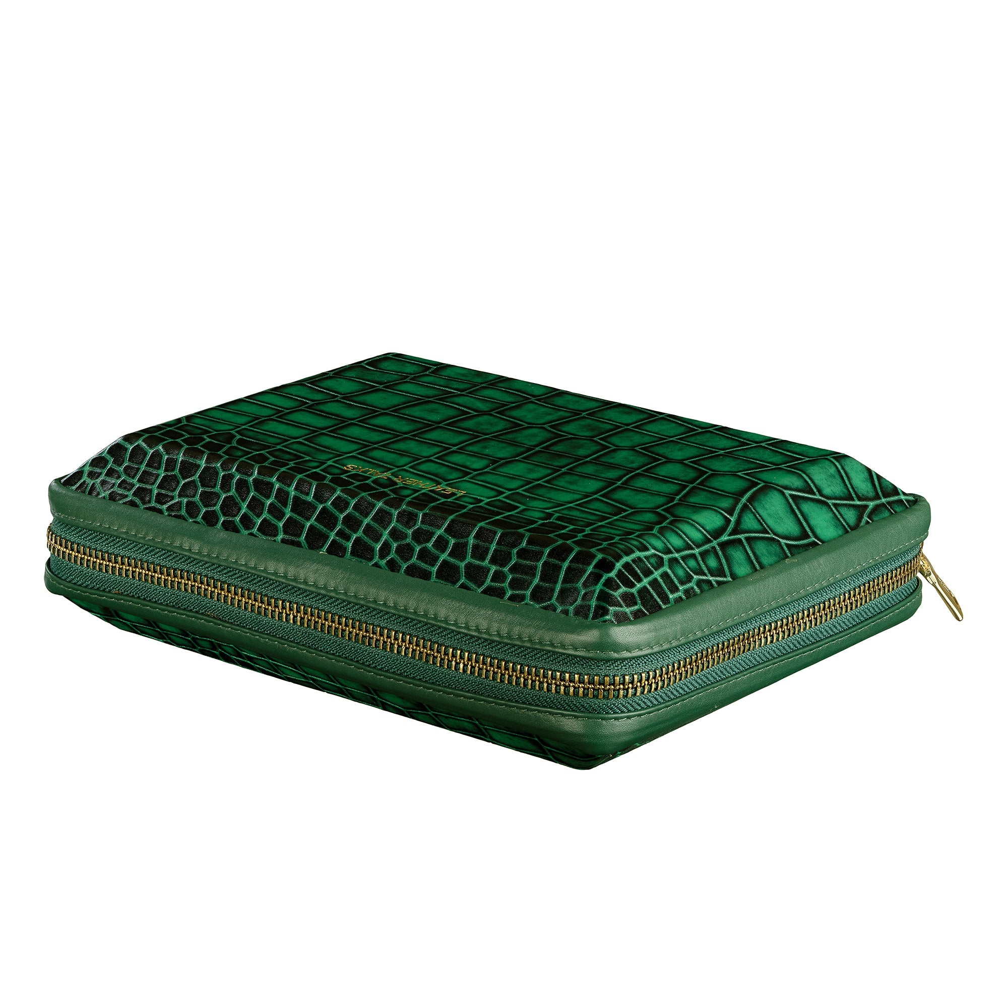 Harbinger Tech Kit - Genuine Leather Tech Organizer Case | Travel Cable Storage Bag | Luxury Electronic Accessories Pouch for Chargers, Wires & Gadgets | Color: Green Leather Talks