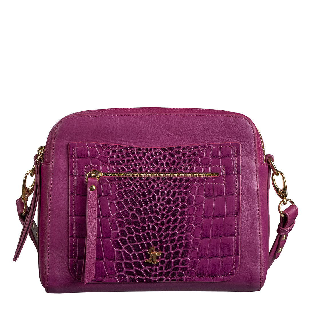 Clara Jr. Leather Pink Handbag for Women | Front View