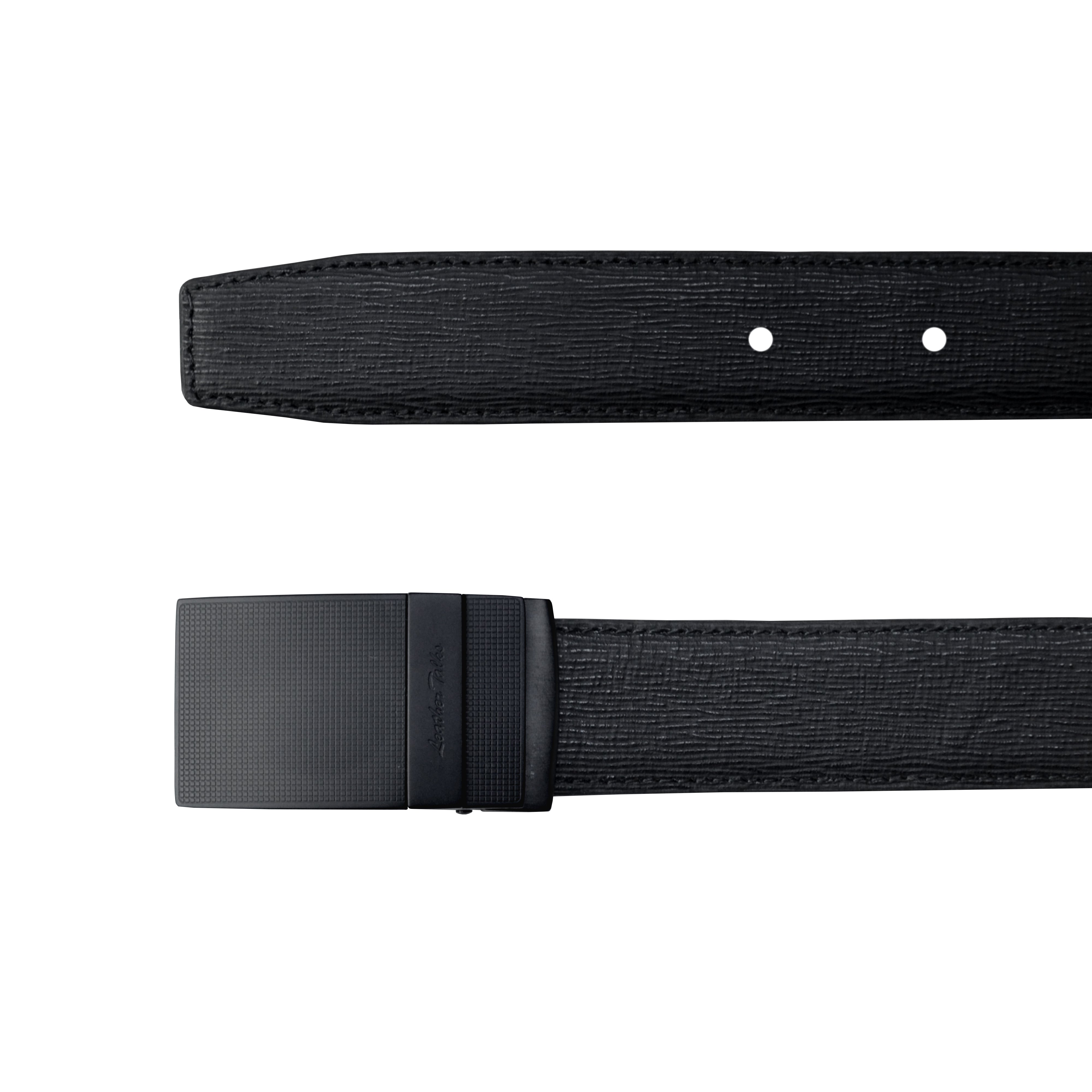 Italian Wood Finish | Genuine Leather Belt for Men | Color: Black