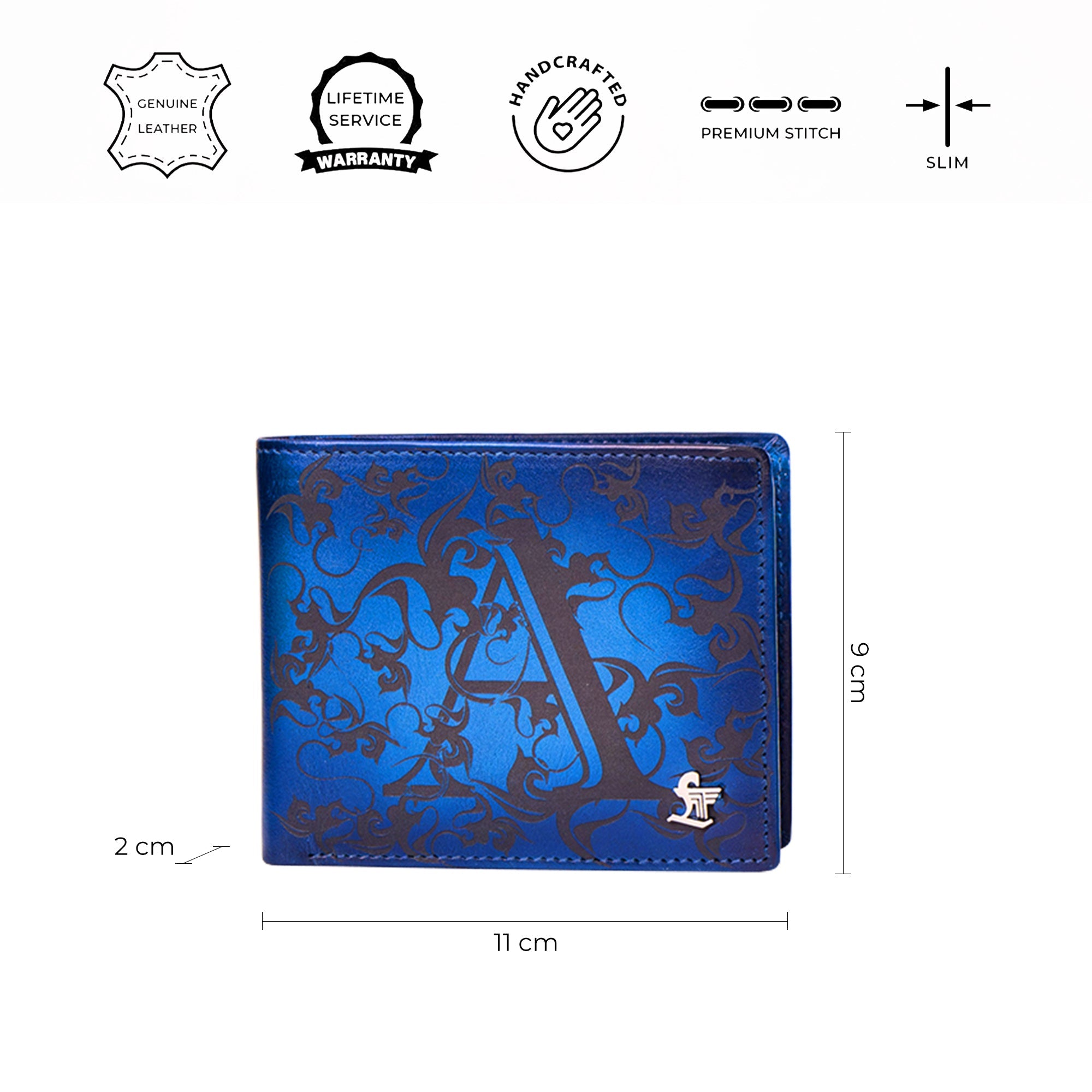 Alphabet Wallet for Men | Leather Talks Size Chart