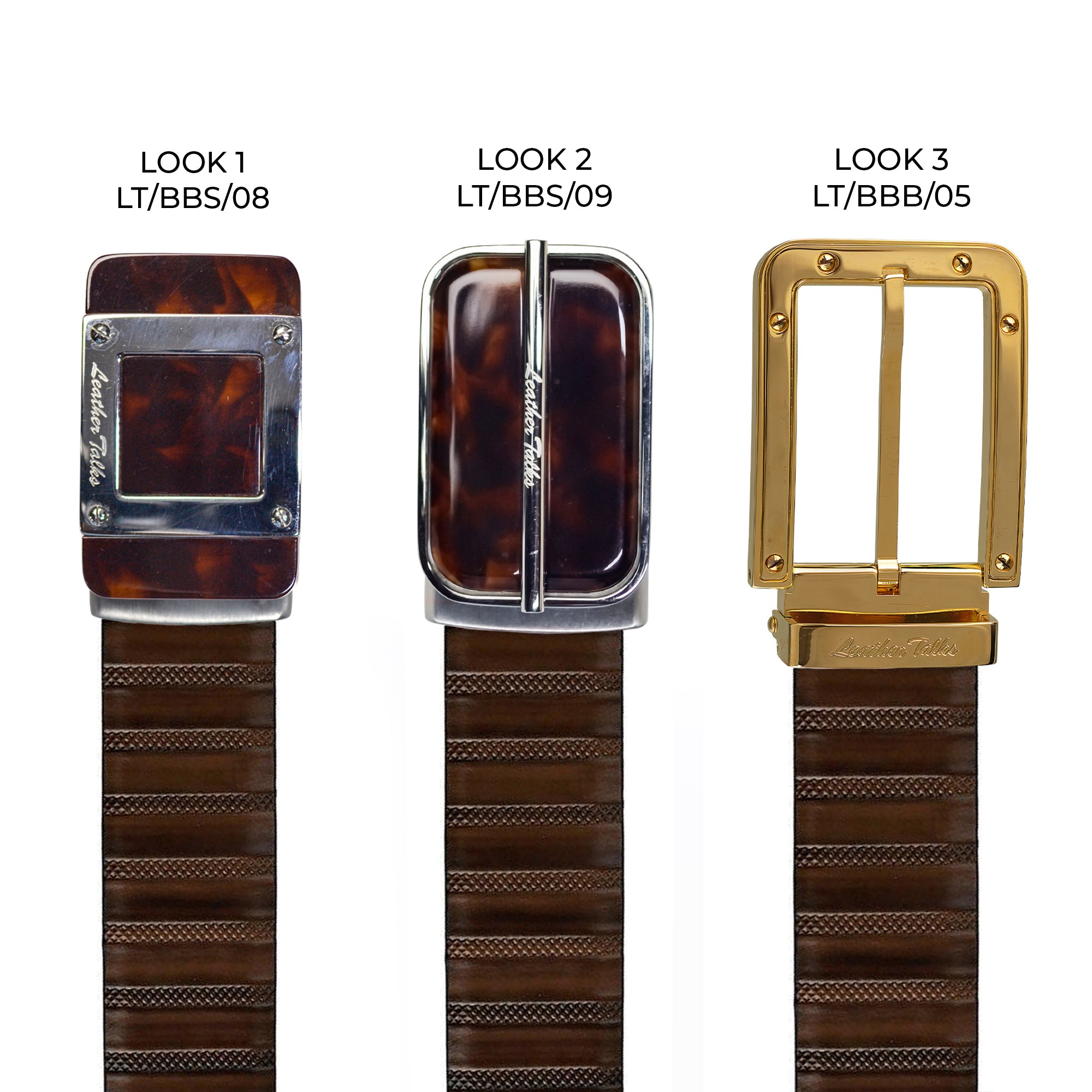 Slim leather belts for men