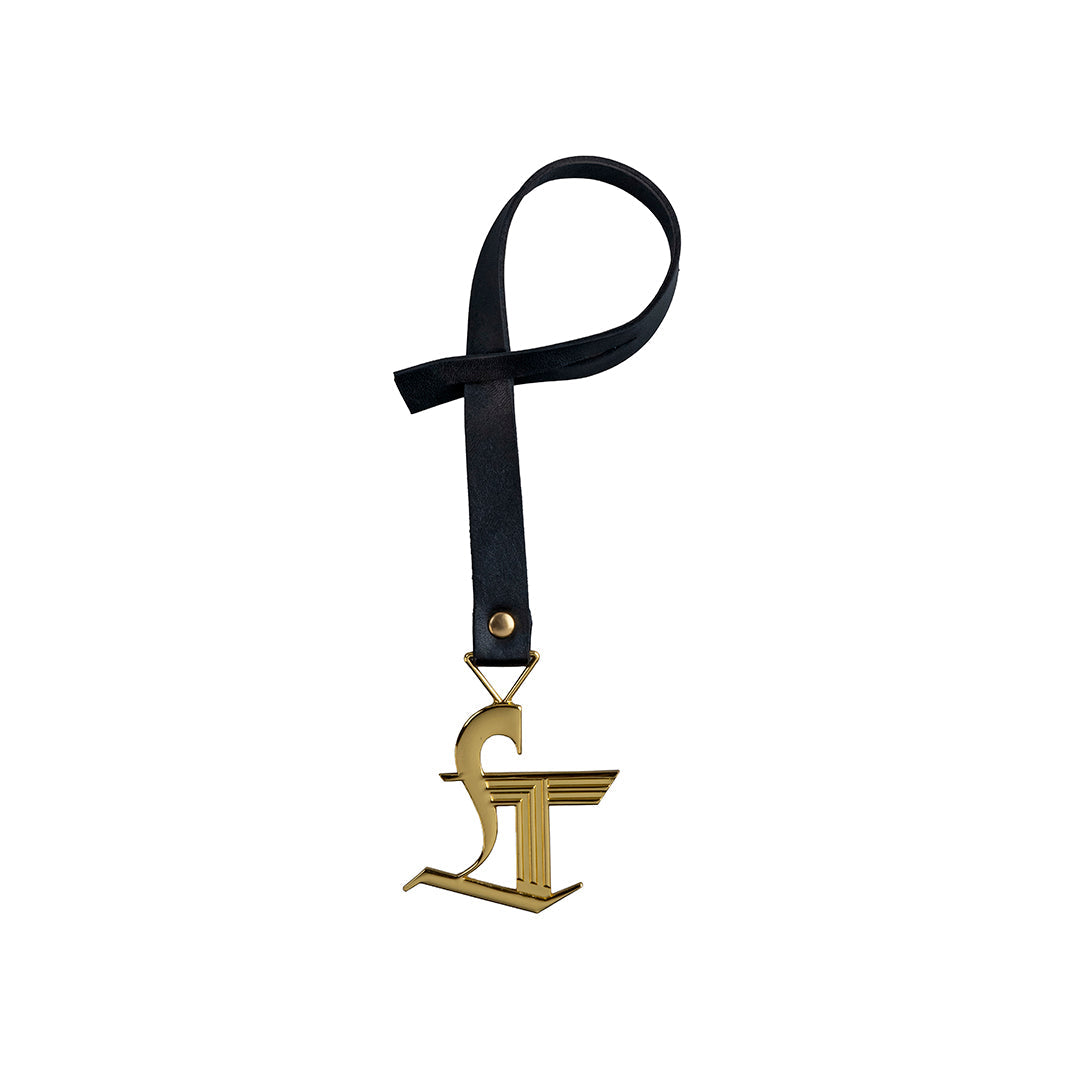 Leather Talks Monogram Luggage Tag | Personalized Genuine Leather ID Tag | Ideal for Cabin Trolleys, Handbags & Business Luggage | Color| Black Leather Talks