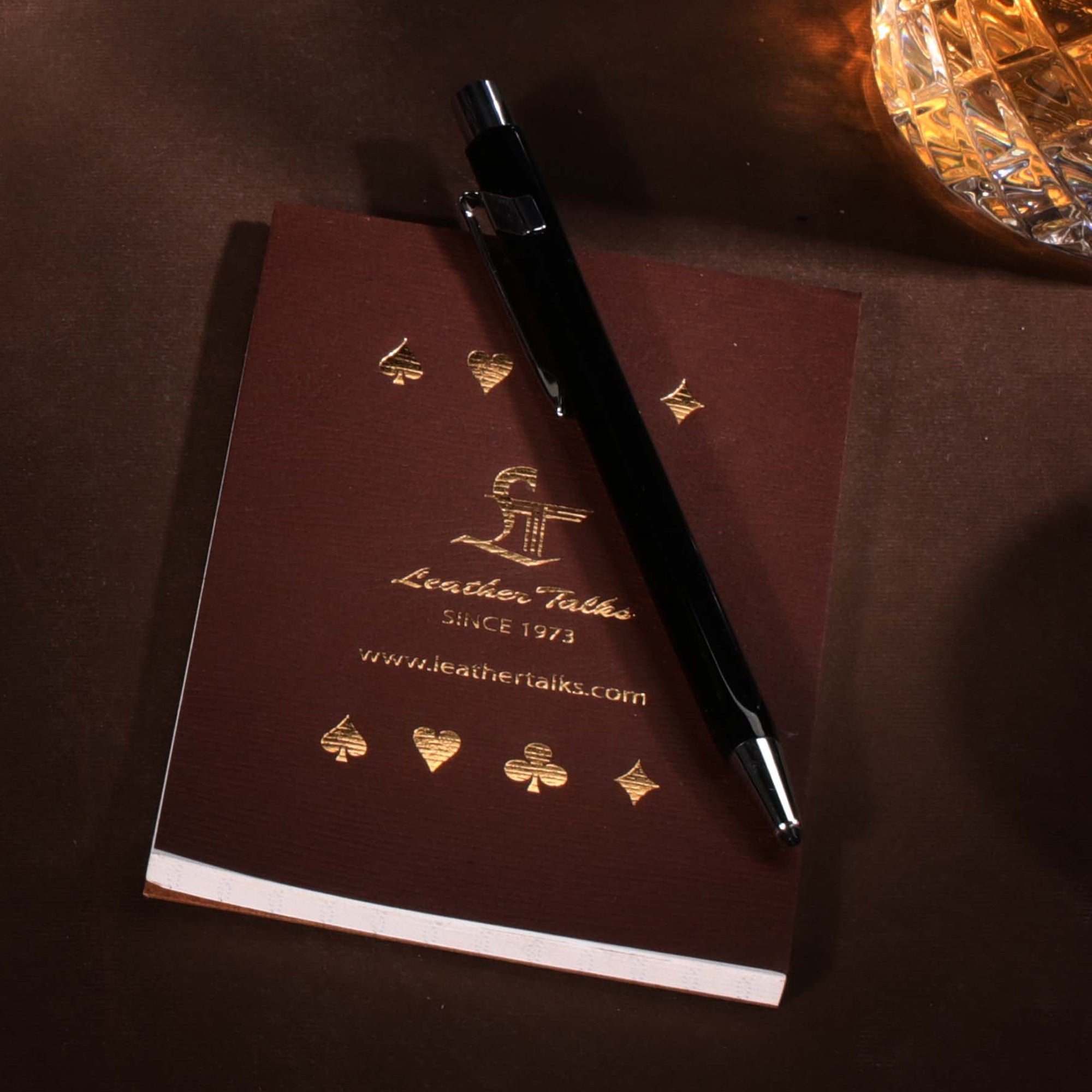 Leather Poker Box | Croco Embossed Genuine Leather | Color: Brown, Blue & Tan Leather Talks