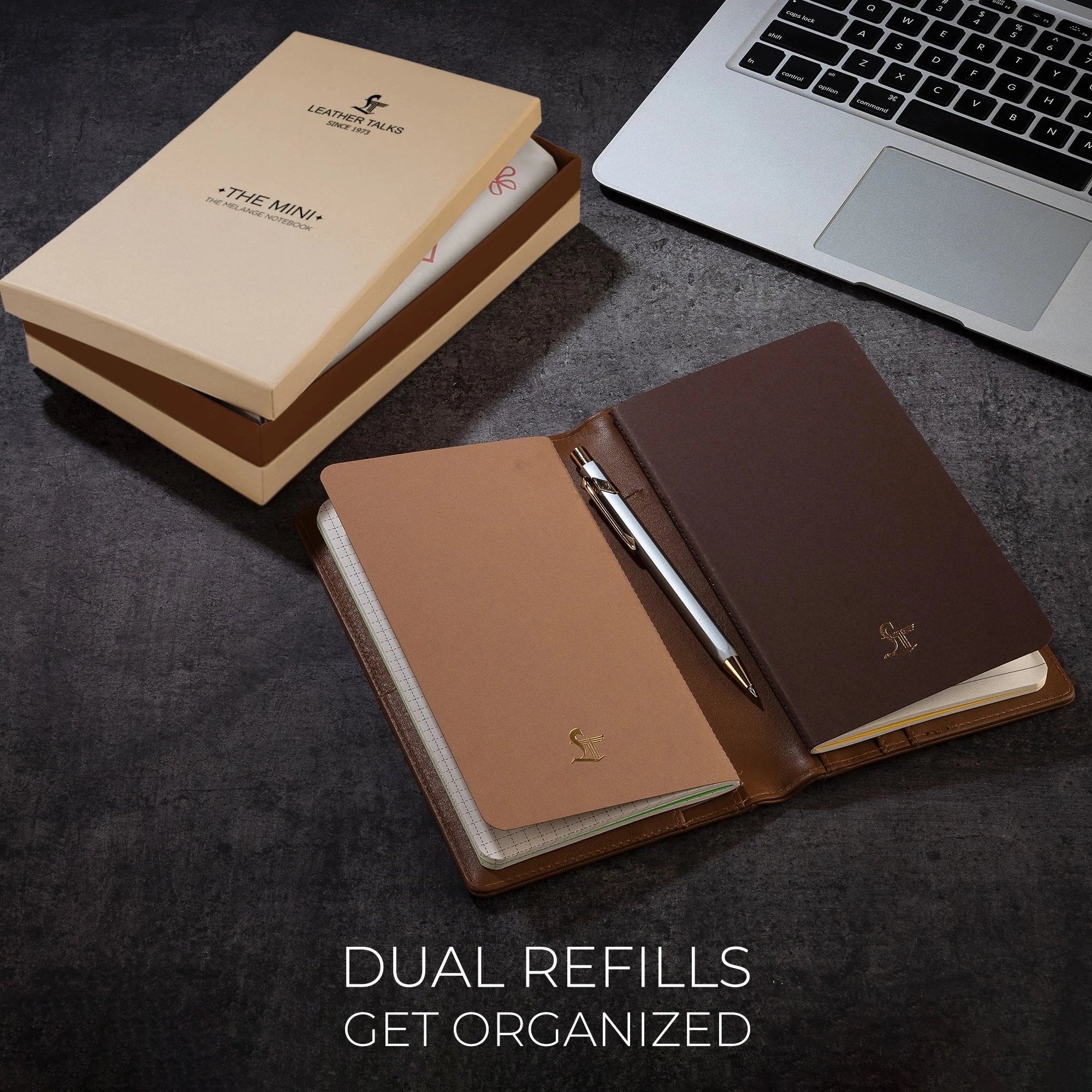 The Mini Melunge Luxury Pure Leather Notebook| Premium Leather Diary For Men & women | 100% Genuine Leather | Handmade Leather Journal - Tan Leather Talks