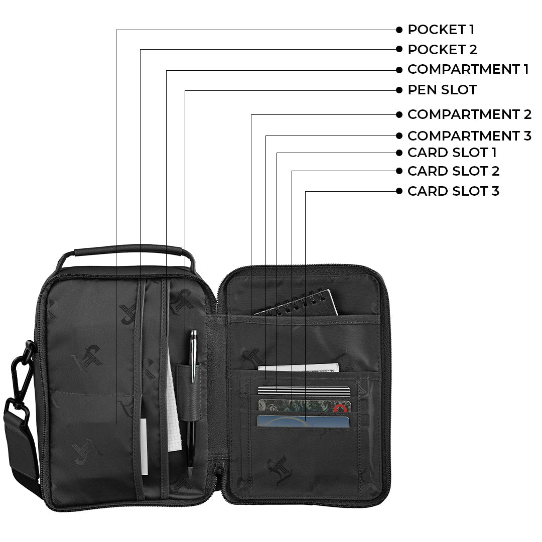 Men's Bag VIII | Leather Messenger Bag – Stylish, Durable, & Premium Laptop Bag for Work | Colour : Black Leather Talks