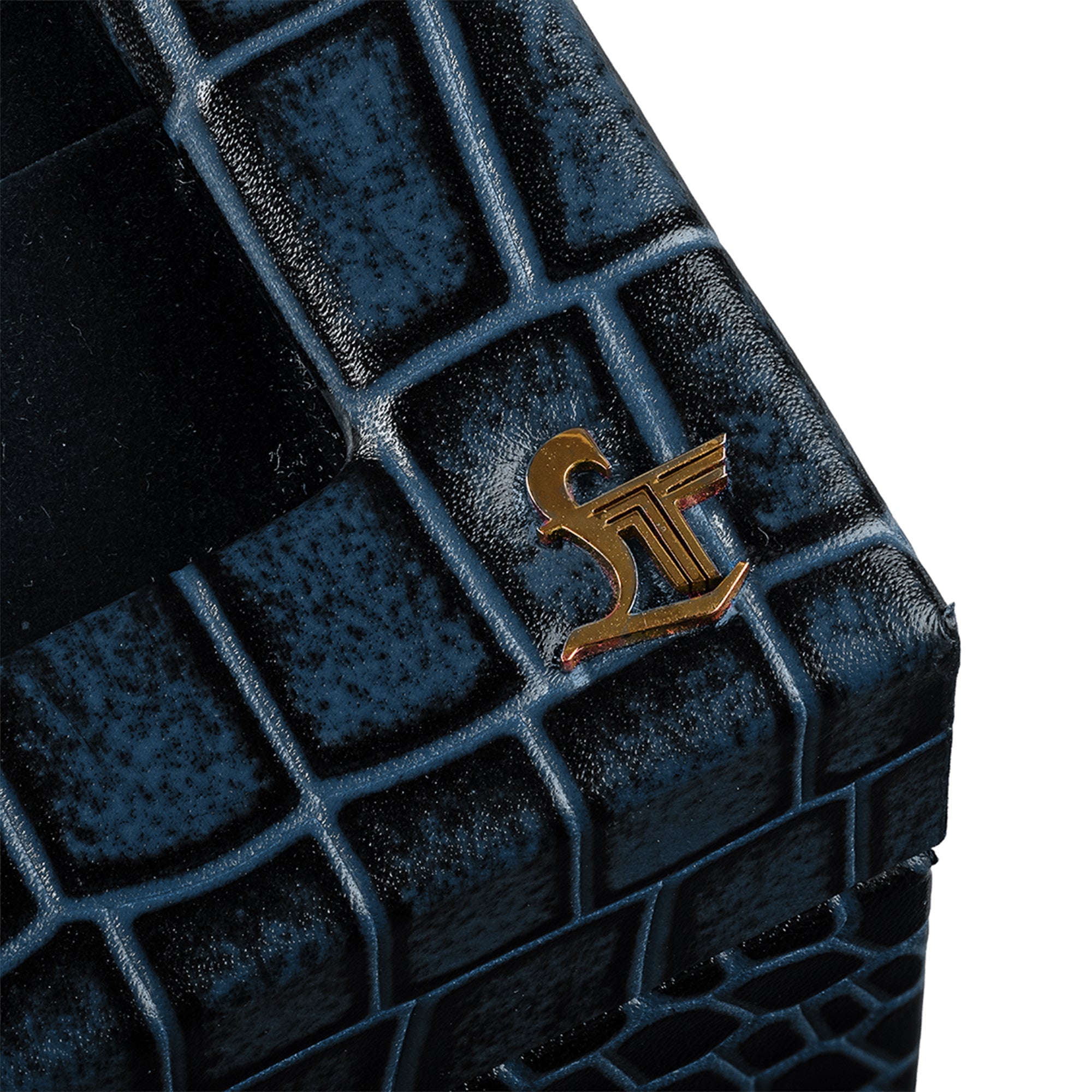 Croco Embossed Brown Leather Watch Box – Handcrafted by Leather Talks India