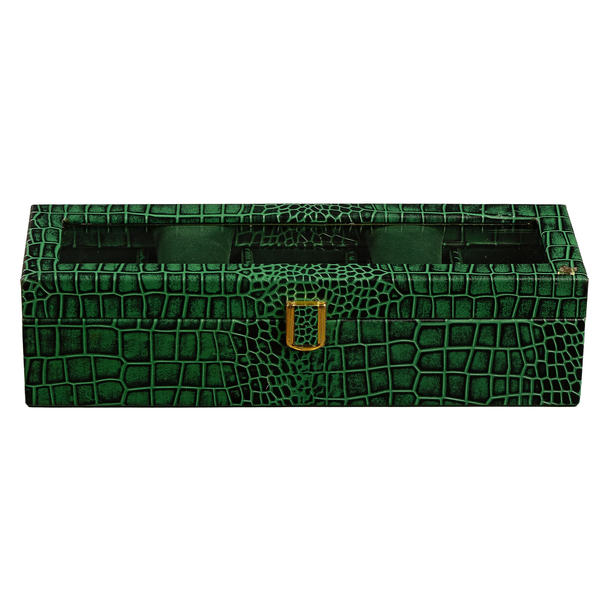 Premium Metal Push Lock on Genuine Leather Watch Box – Secure and Stylish Design