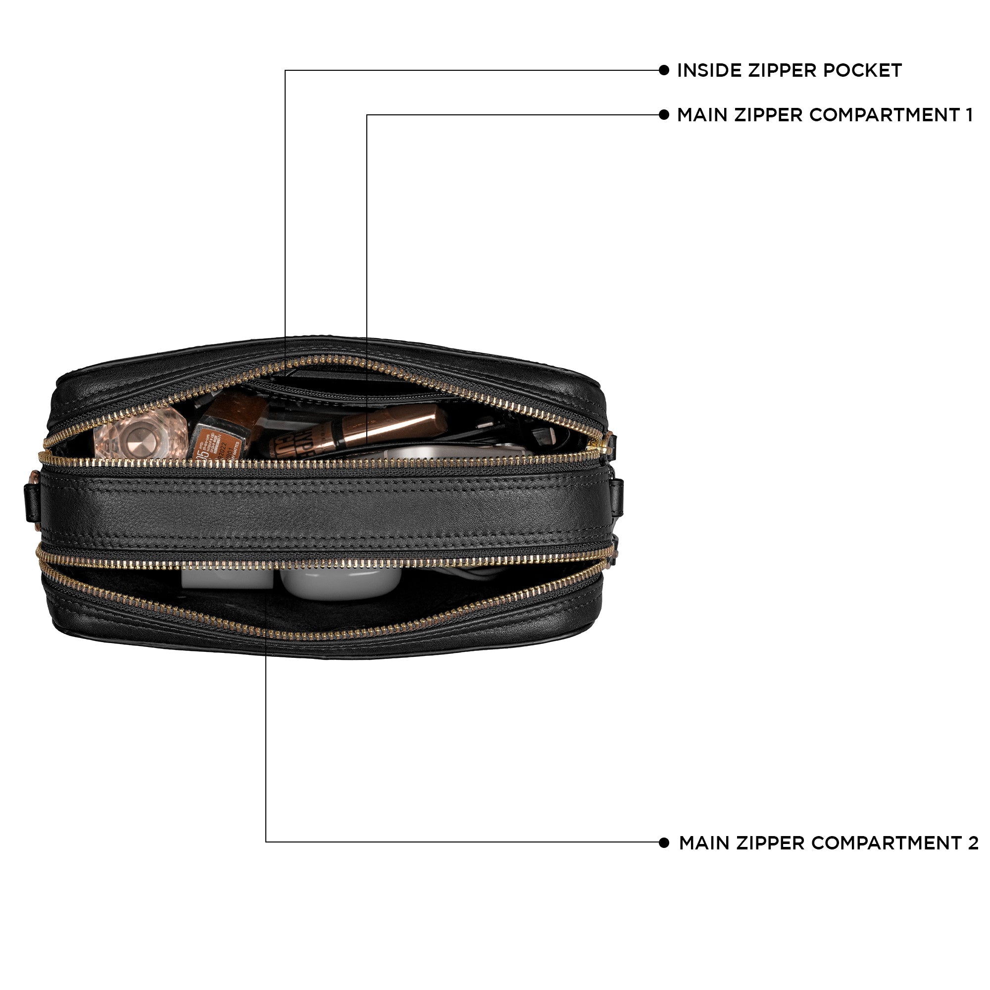 Clara Women’s Genuine Leather Sling Bag | Croco Embossed Crossbody & Travel Purse| Color- Black Leather Talks