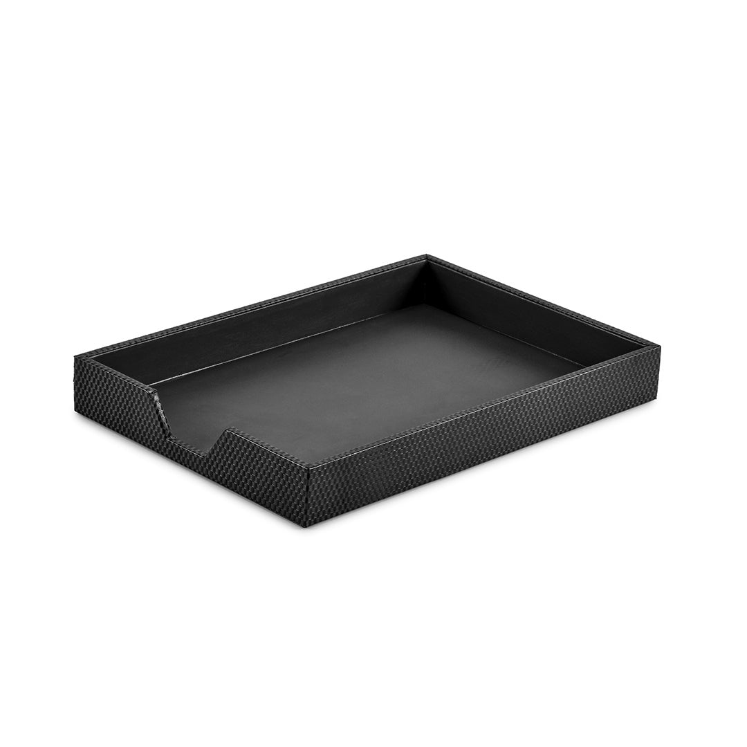 Desktop Planner Set II | Office Table Accessories | Embossed Genuine Leather | Color- Brick Black Leather Talks