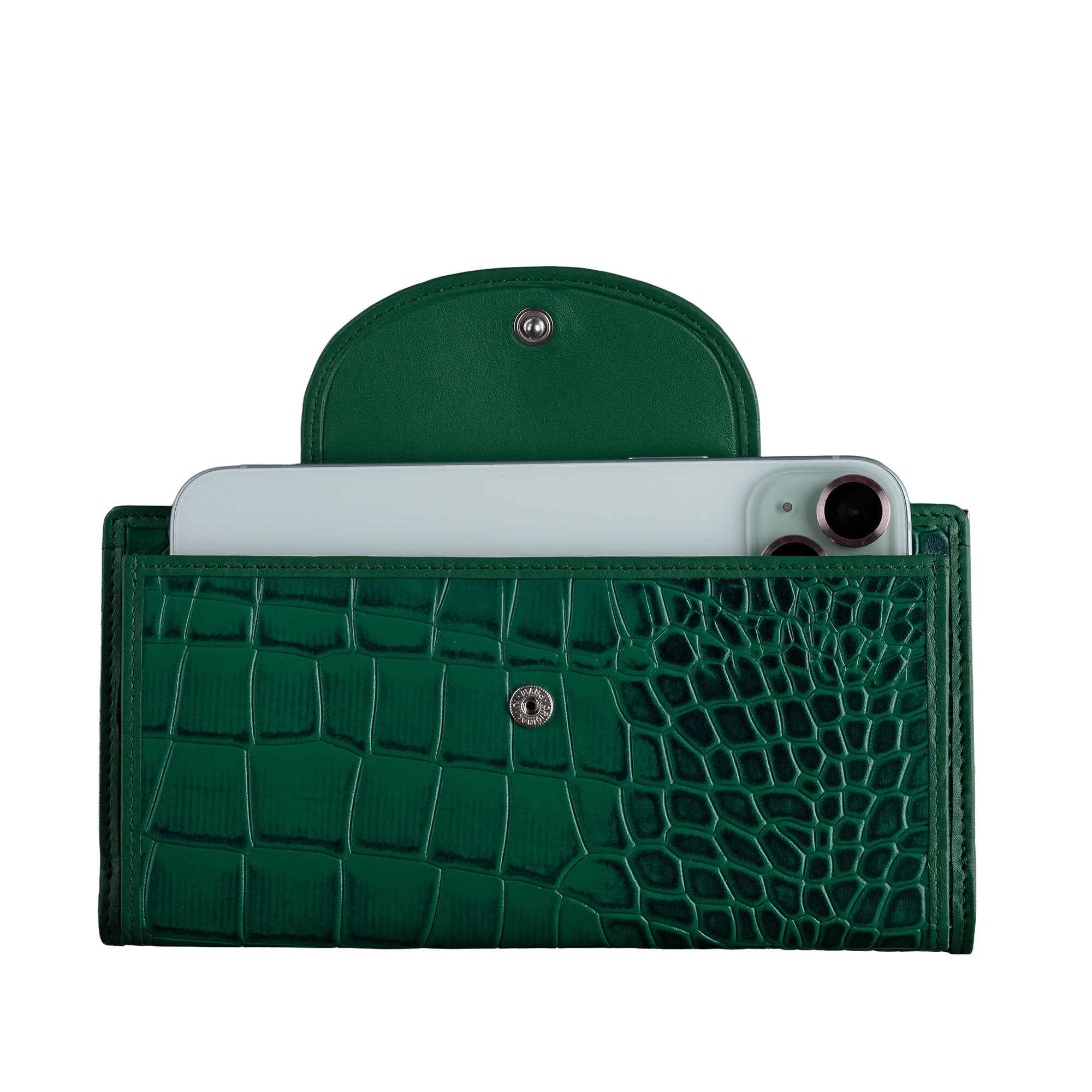 Clara 2 Ladies Wallet | Premium Leather Women’s Wallet | Elegant Daily Essentials Organizer | Colour: Green Leather Talks