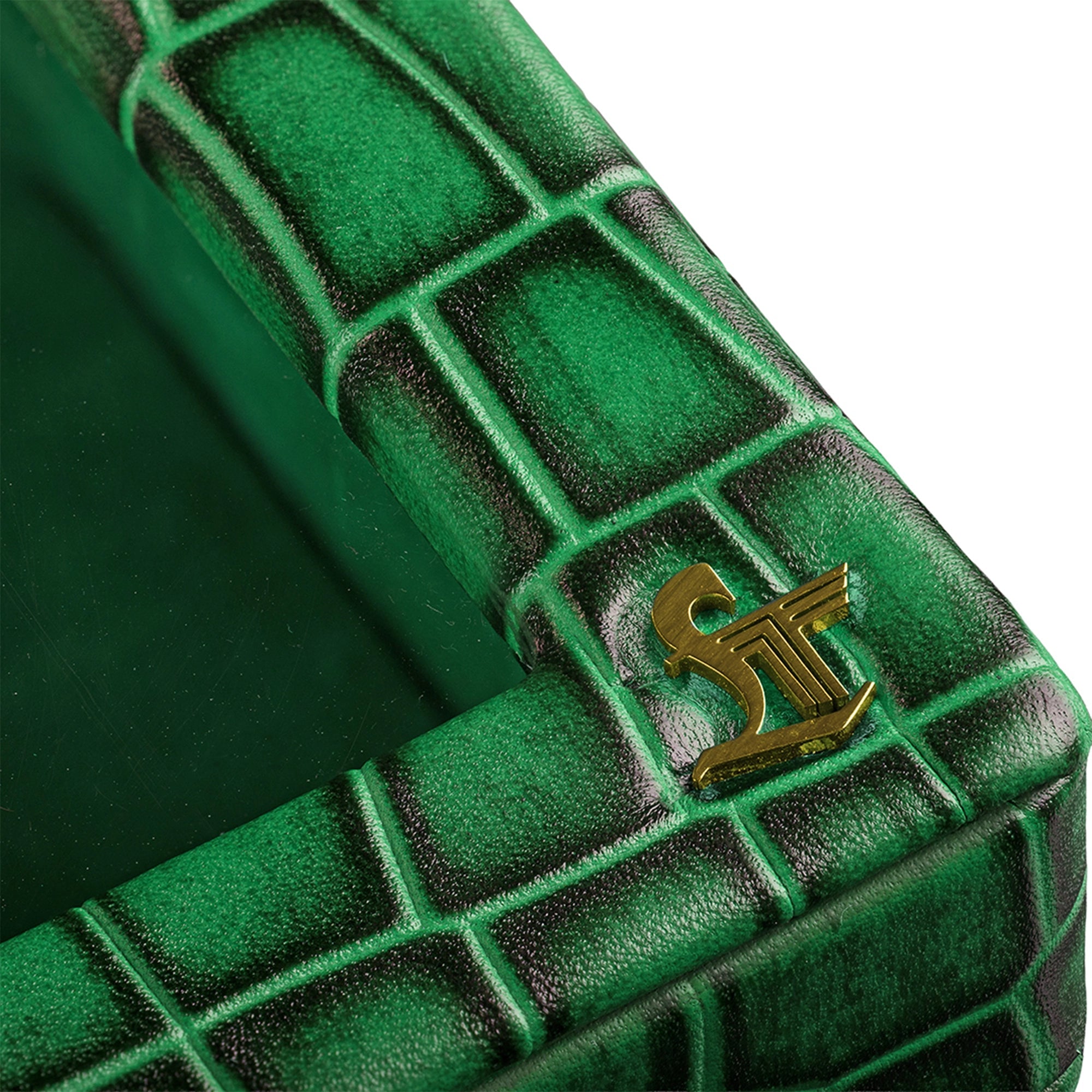 Bronx II Leather Watch Box / Case | 100% Genuine Leather | Can Hold 10 Watches | Acrylic Glass Top | Color: Croco Green Leather Talks