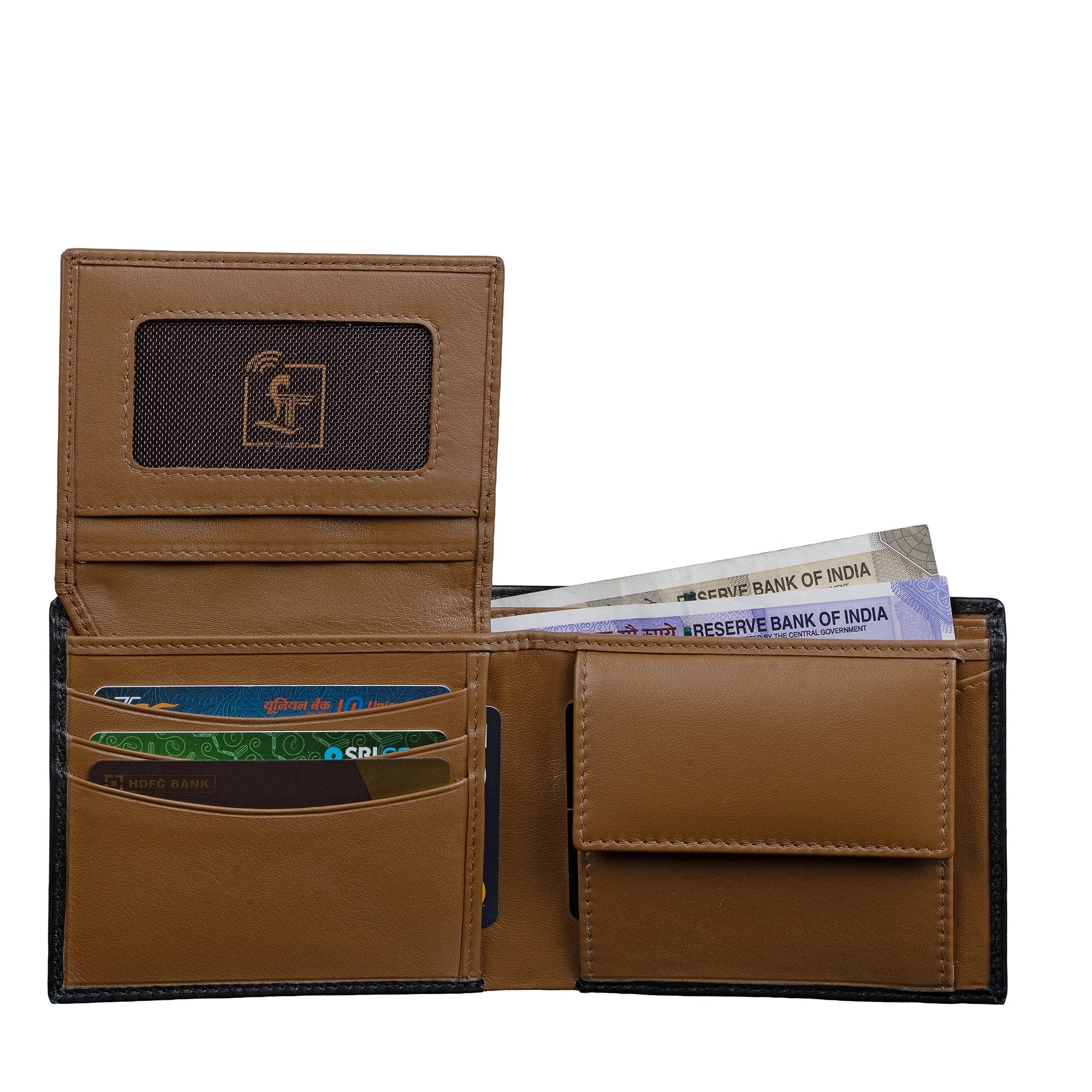 String Premium Genuine Leather Wallet for Men | RFID Blocking Slim Wallet | Classic Men’s Wallet | Color: Black with Tan LeatherTalks