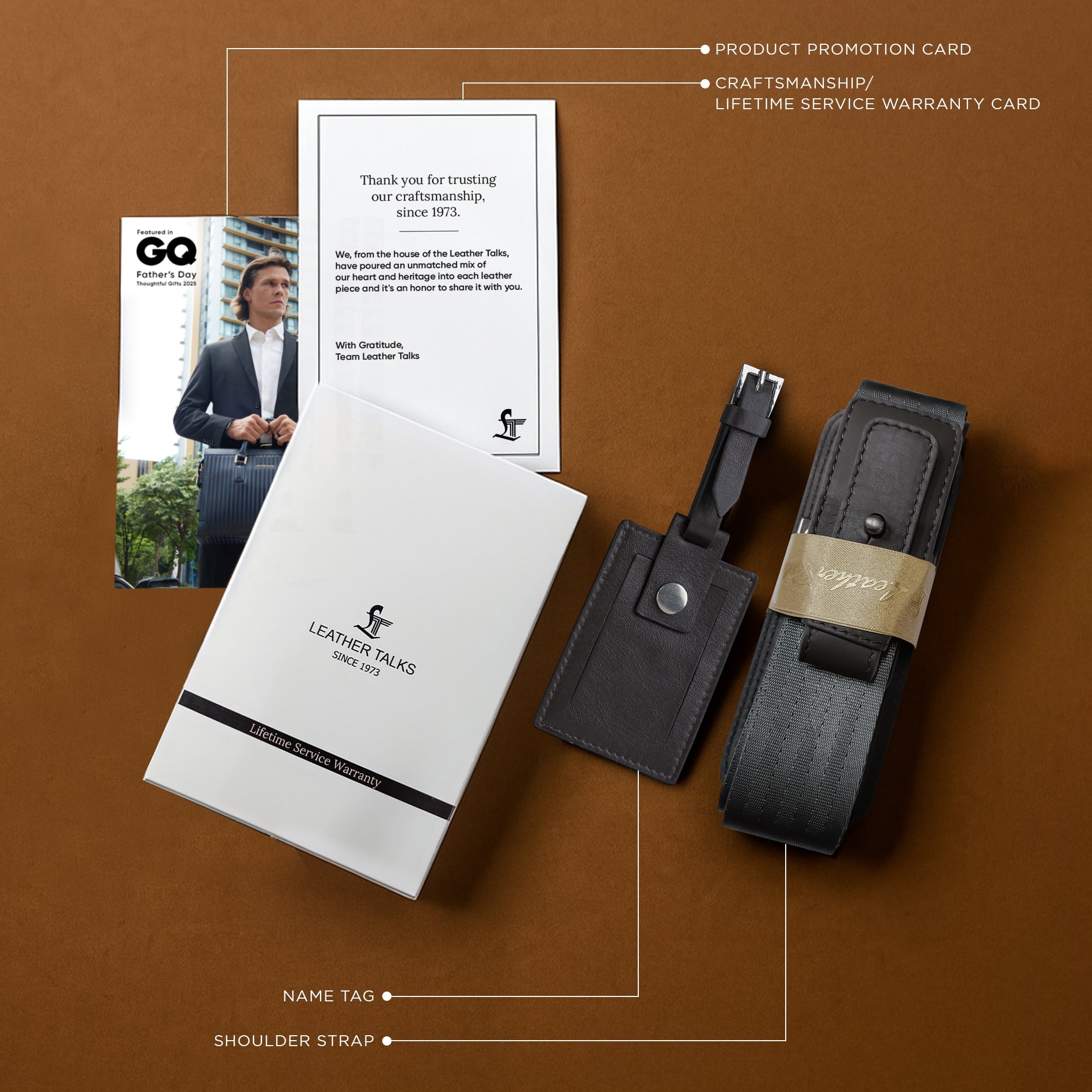 Edgar Italian VT Stripe Luxury Genuine Leather Laptop Bag for Men | Premium Office Folio Briefcase | Executive Business Bag | Color: Grey Leather Talks