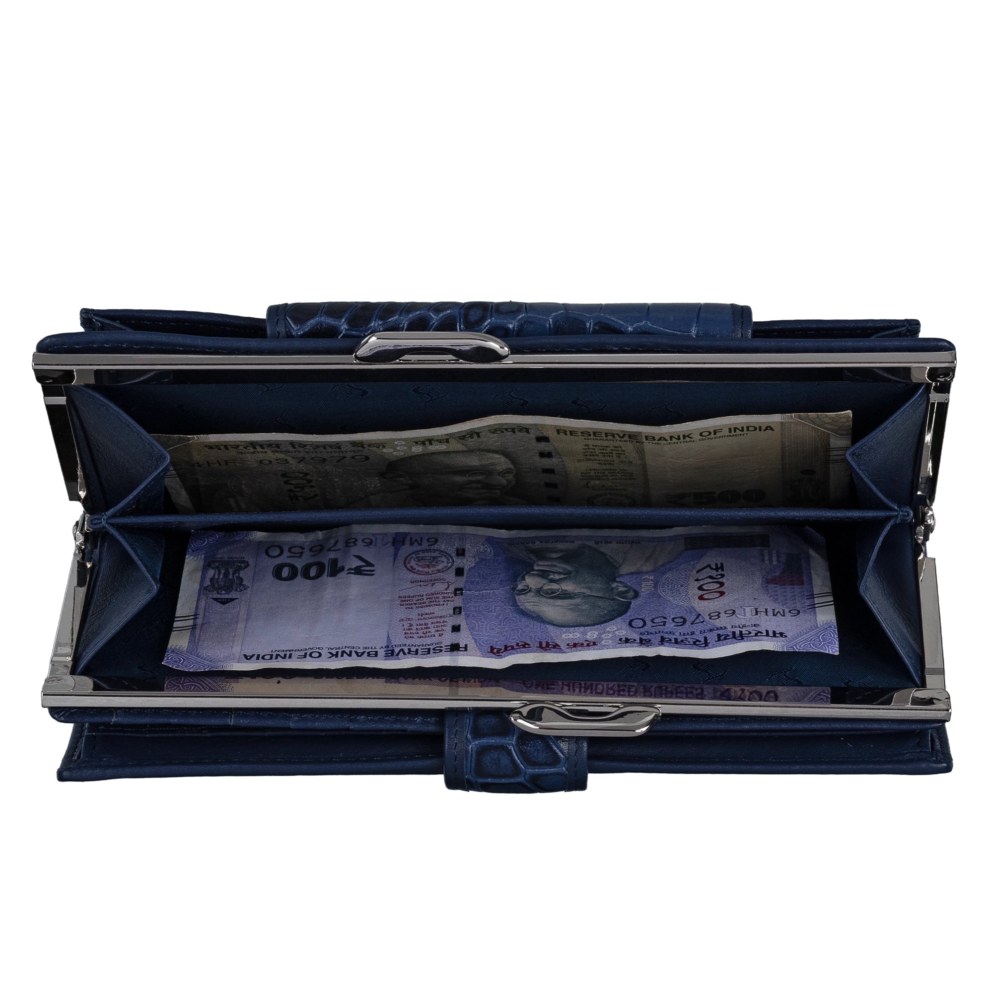 Clara 2 Ladies Wallet | Premium Leather Women’s Wallet | Elegant Daily Essentials Organizer | Colour: Blue Leather Talks