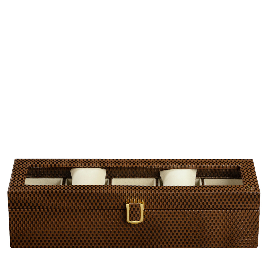 Bronx Watch Box(5 Watches) | Brick Brown Leather Talks
