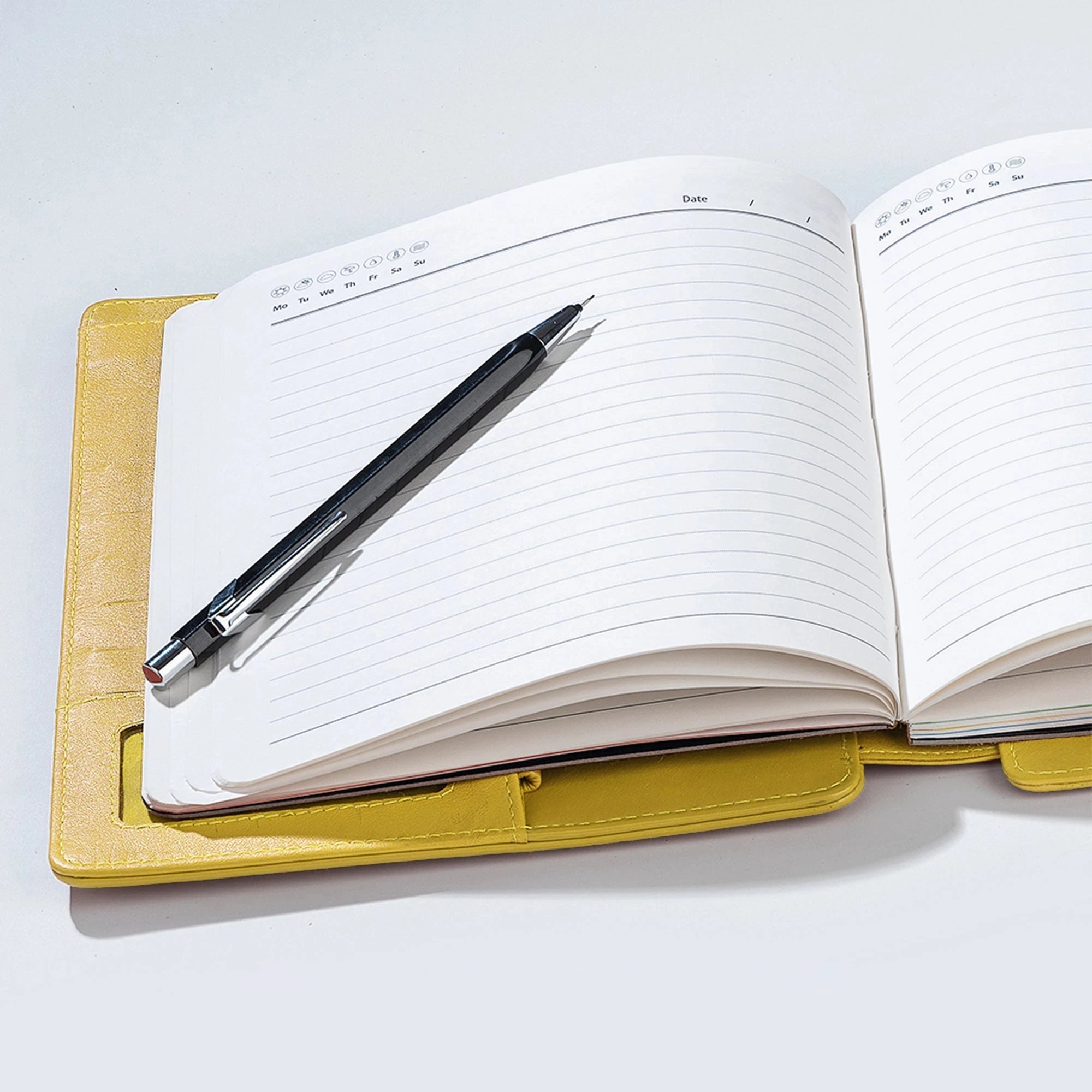 Melunge Leather Diary For Men & Women | Genuine Leather Journal / Notebook | Color - Yellow Leather Talks