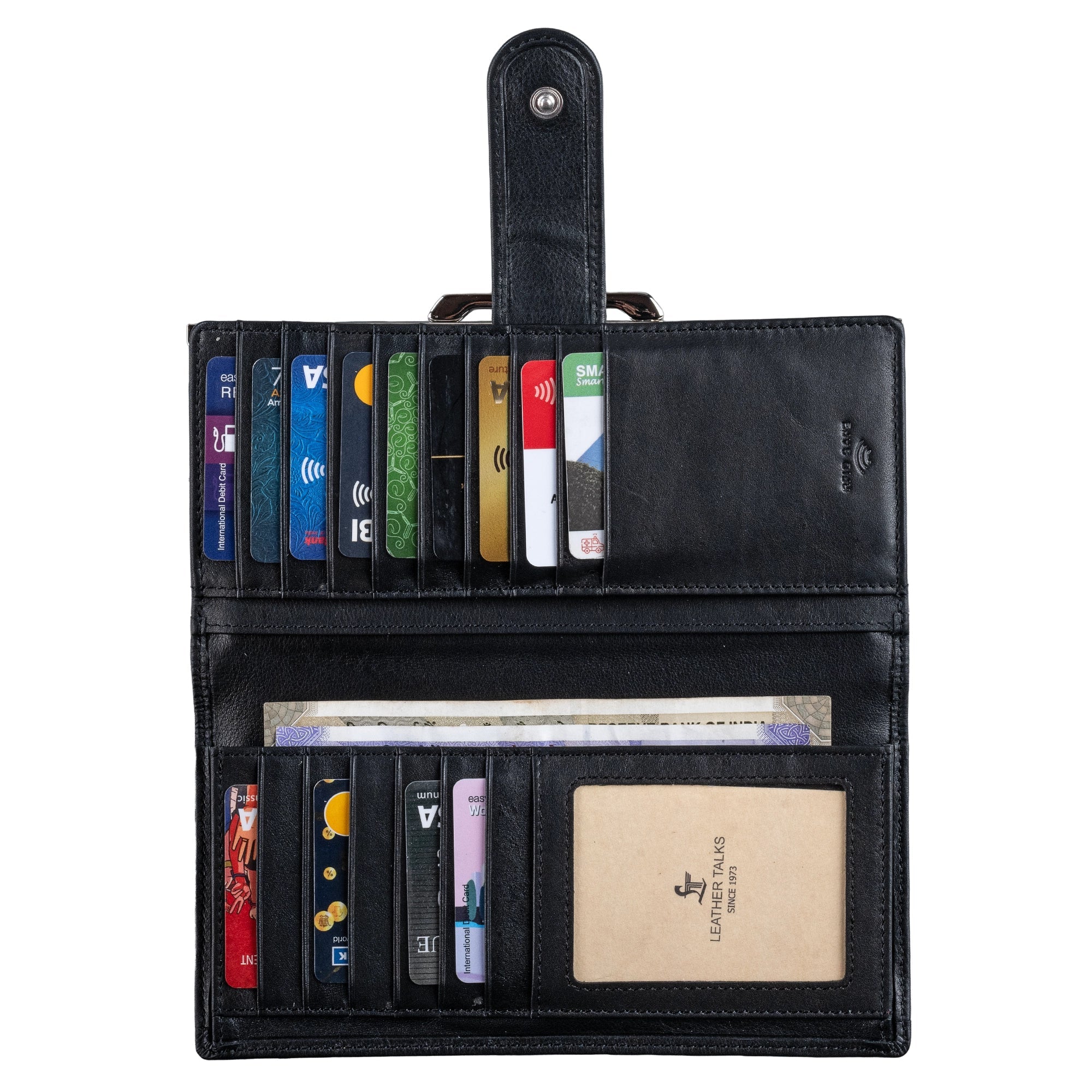 Clara 2 Ladies Wallet | Premium Leather Women’s Wallet | Elegant Daily Essentials Organizer | Black Leather Talks